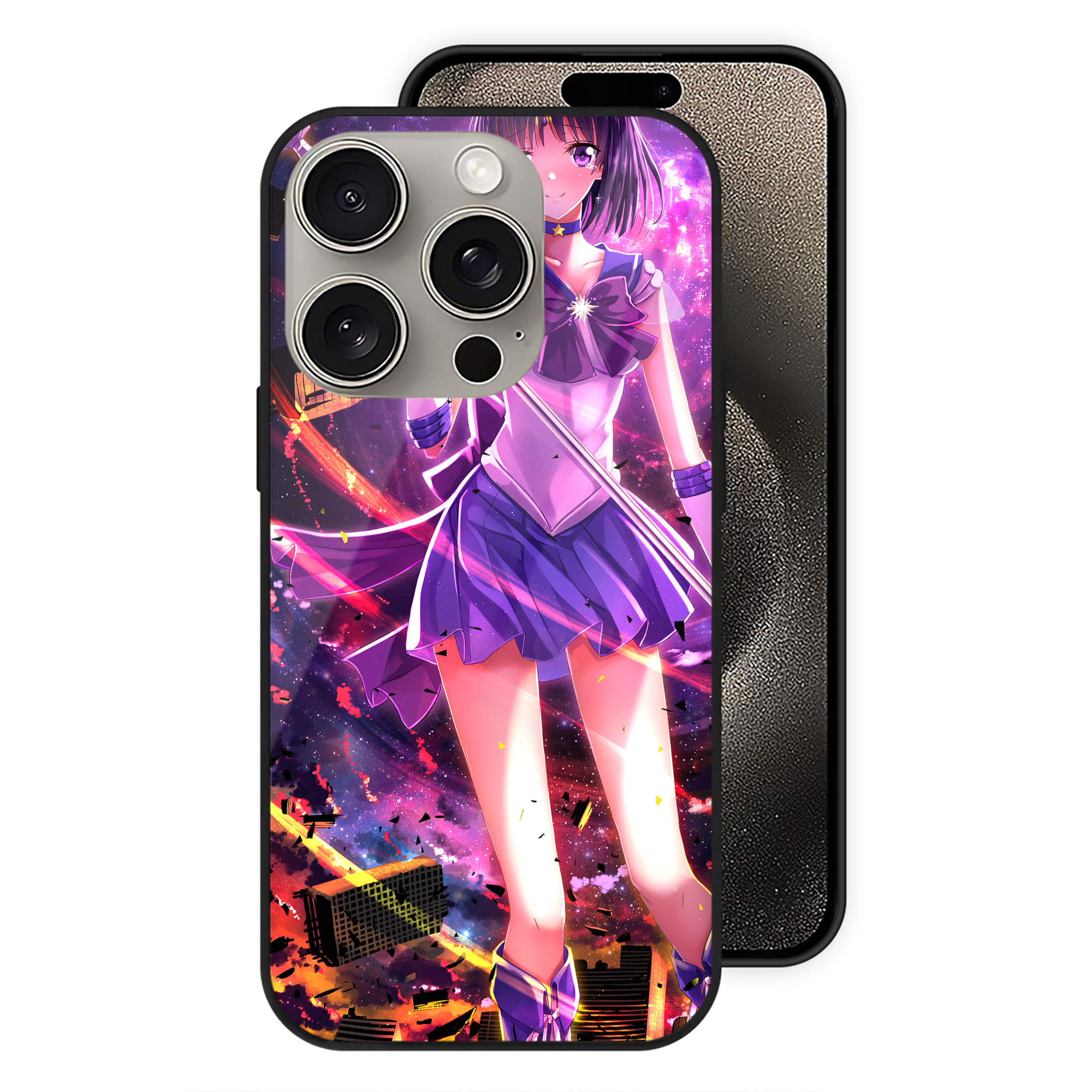 （画像用） 美少女戦士セーラームーン Sailor Moon 【iPhone15Pro対応】スマホケース 耐衝撃＆黄変防止 背面ガラス