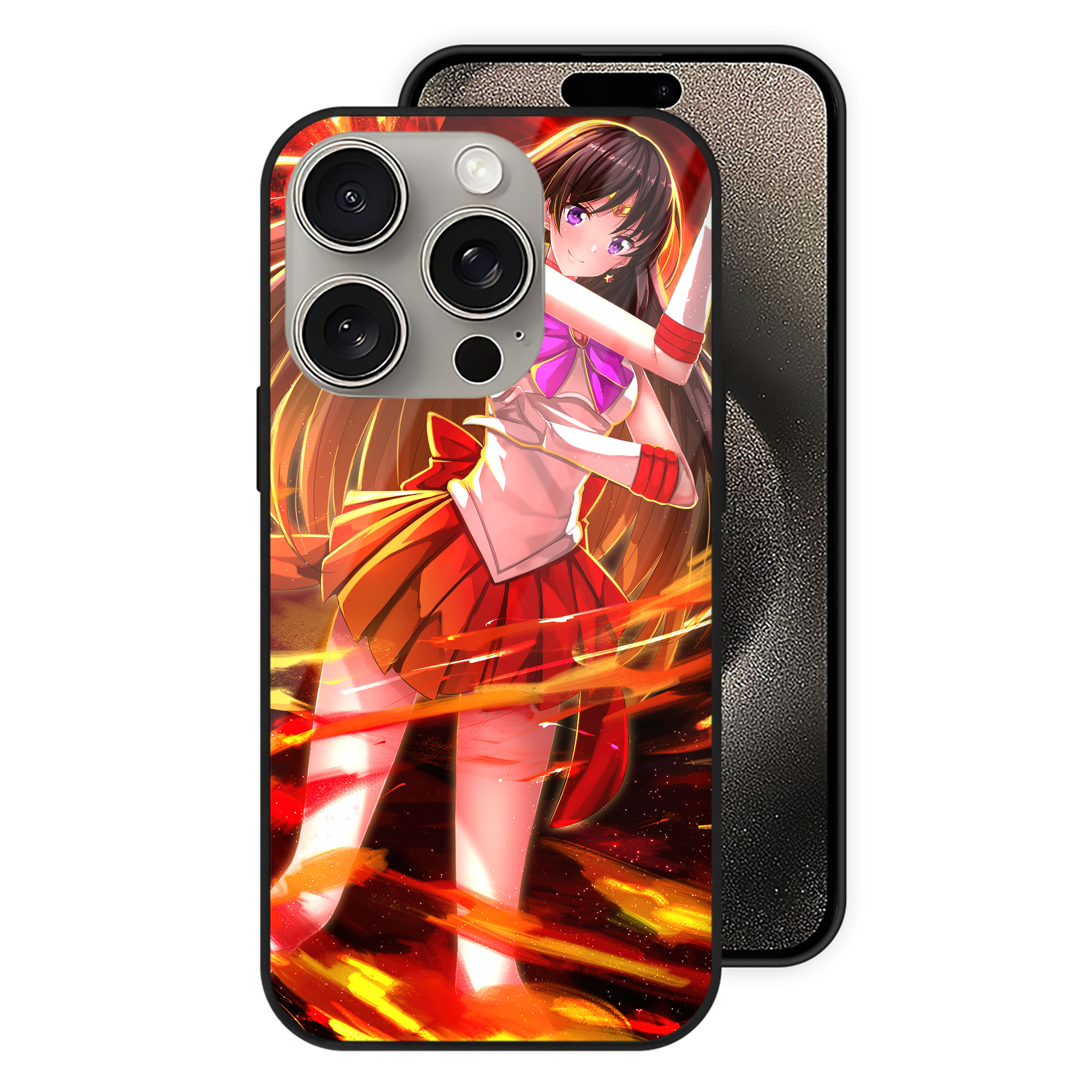 （画像用） 美少女戦士セーラームーン Sailor Moon 【iPhone15Pro対応】スマホケース 耐衝撃＆黄変防止 背面ガラス