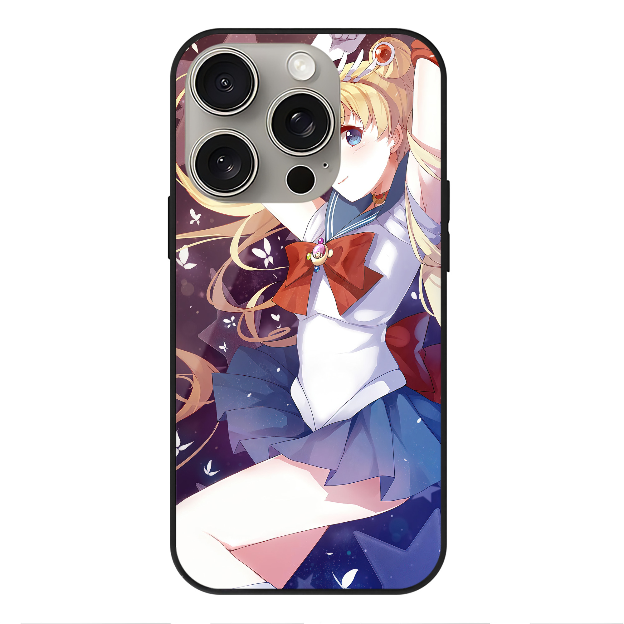 （画像用） 美少女戦士セーラームーン Sailor Moon 【iPhone15Pro対応】スマホケース 耐衝撃＆黄変防止 背面ガラス