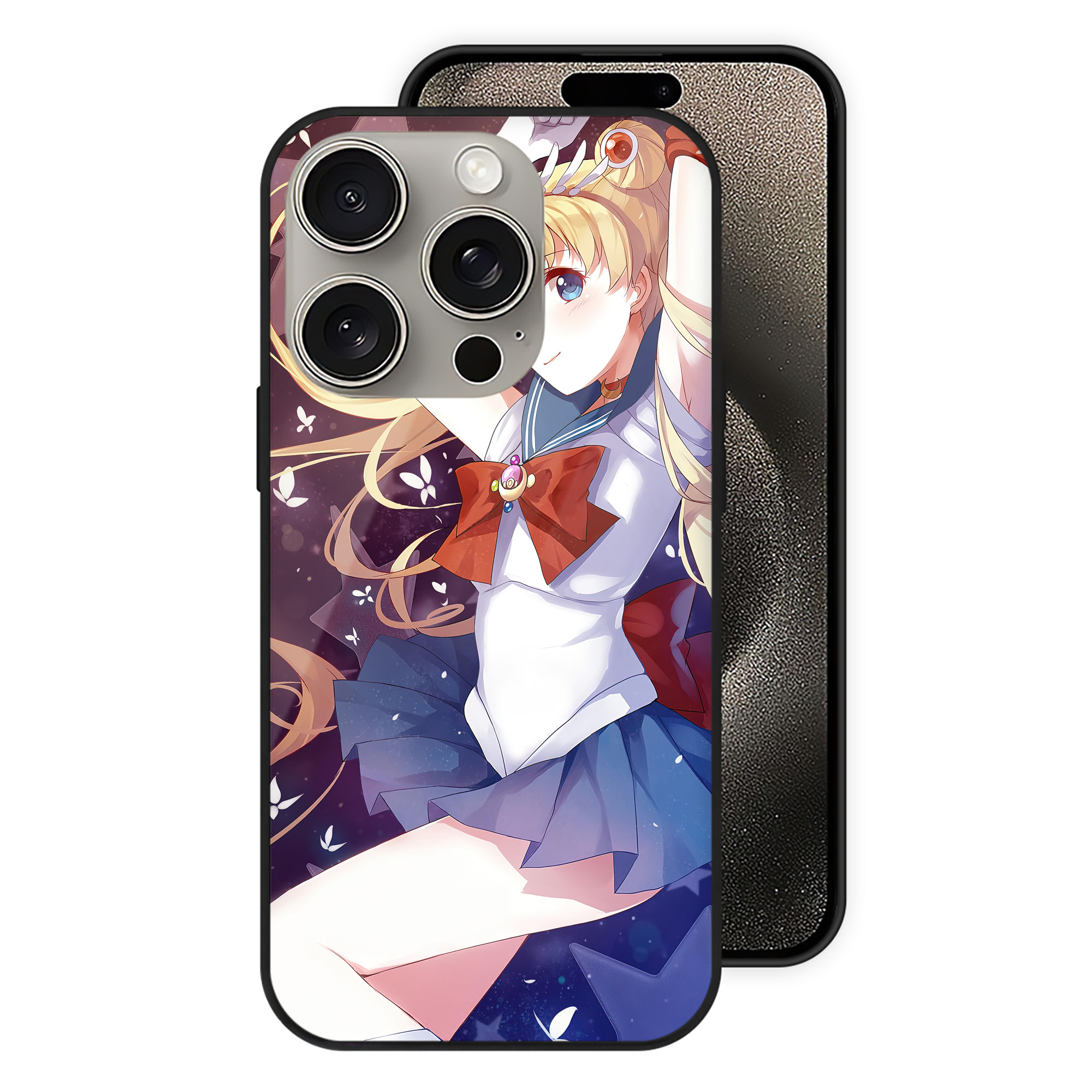 （画像用） 美少女戦士セーラームーン Sailor Moon 【iPhone15Pro対応】スマホケース 耐衝撃＆黄変防止 背面ガラス