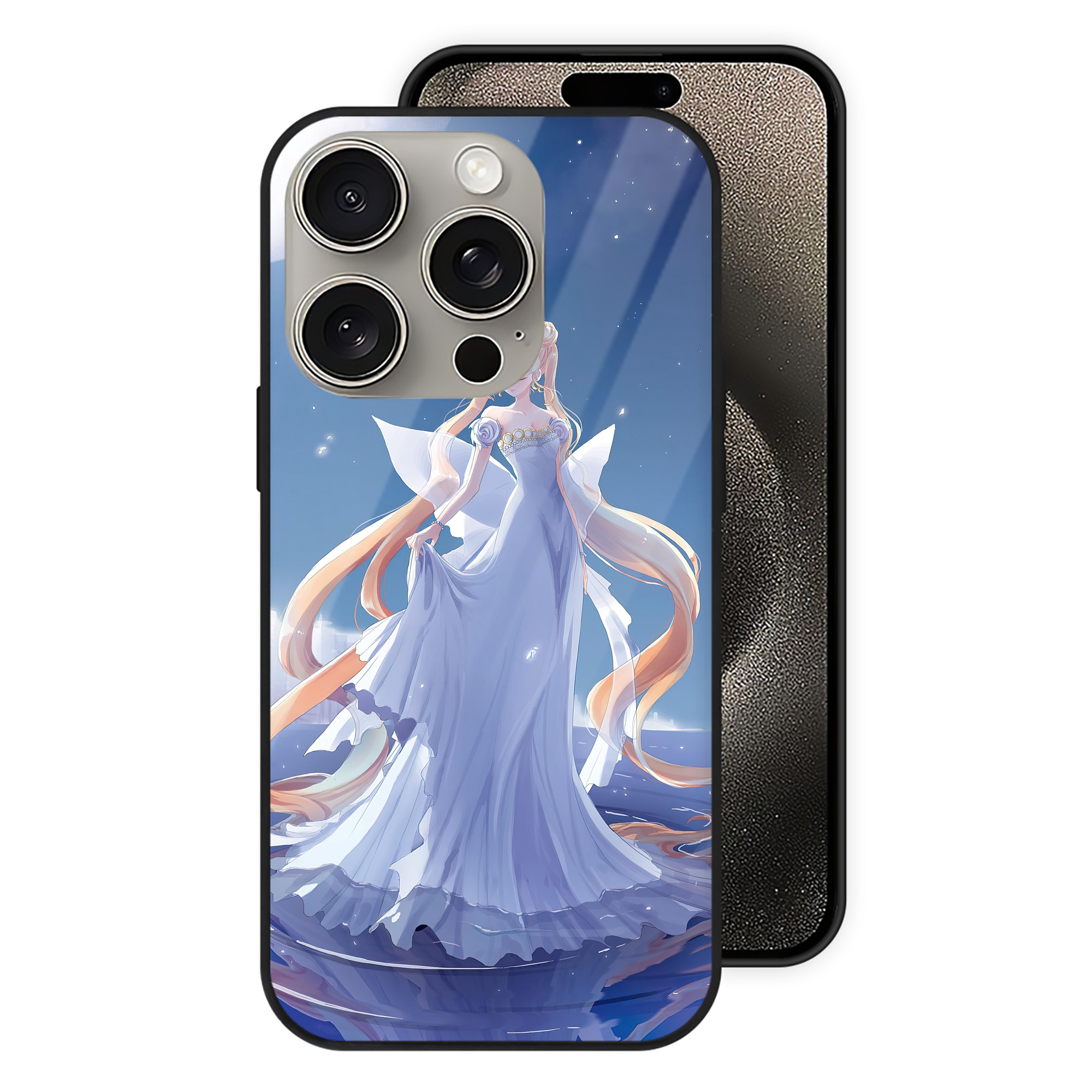 （画像用） 美少女戦士セーラームーン Sailor Moon 【iPhone15Pro対応】スマホケース 耐衝撃＆黄変防止 背面ガラス