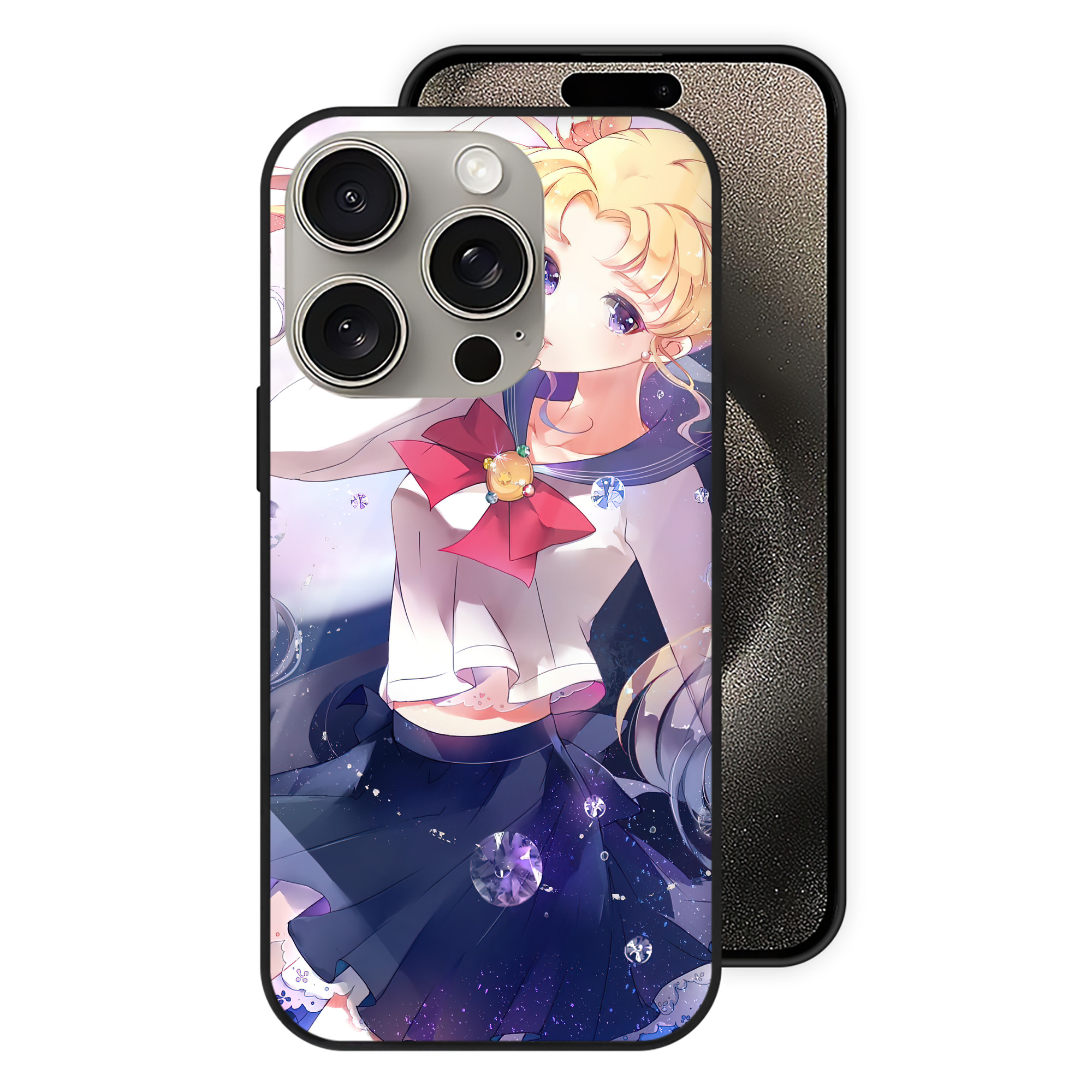 （画像用） 美少女戦士セーラームーン Sailor Moon 【iPhone15Pro対応】スマホケース 耐衝撃＆黄変防止 背面ガラス