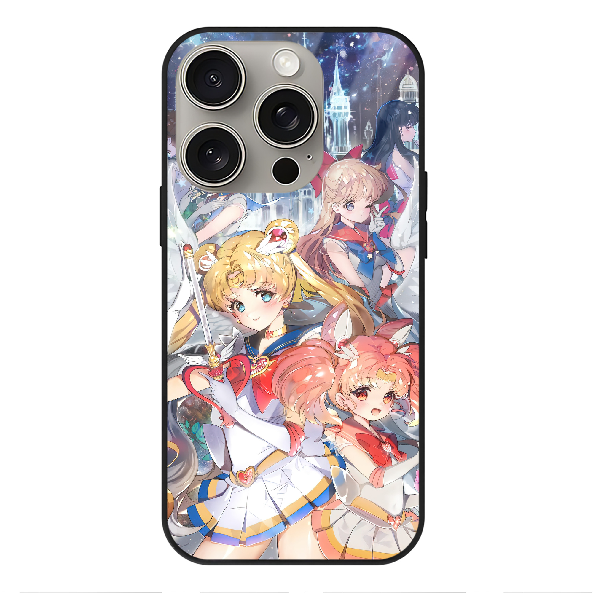 （画像用） 美少女戦士セーラームーン Sailor Moon 【iPhone15Pro対応】スマホケース 耐衝撃＆黄変防止 背面ガラス