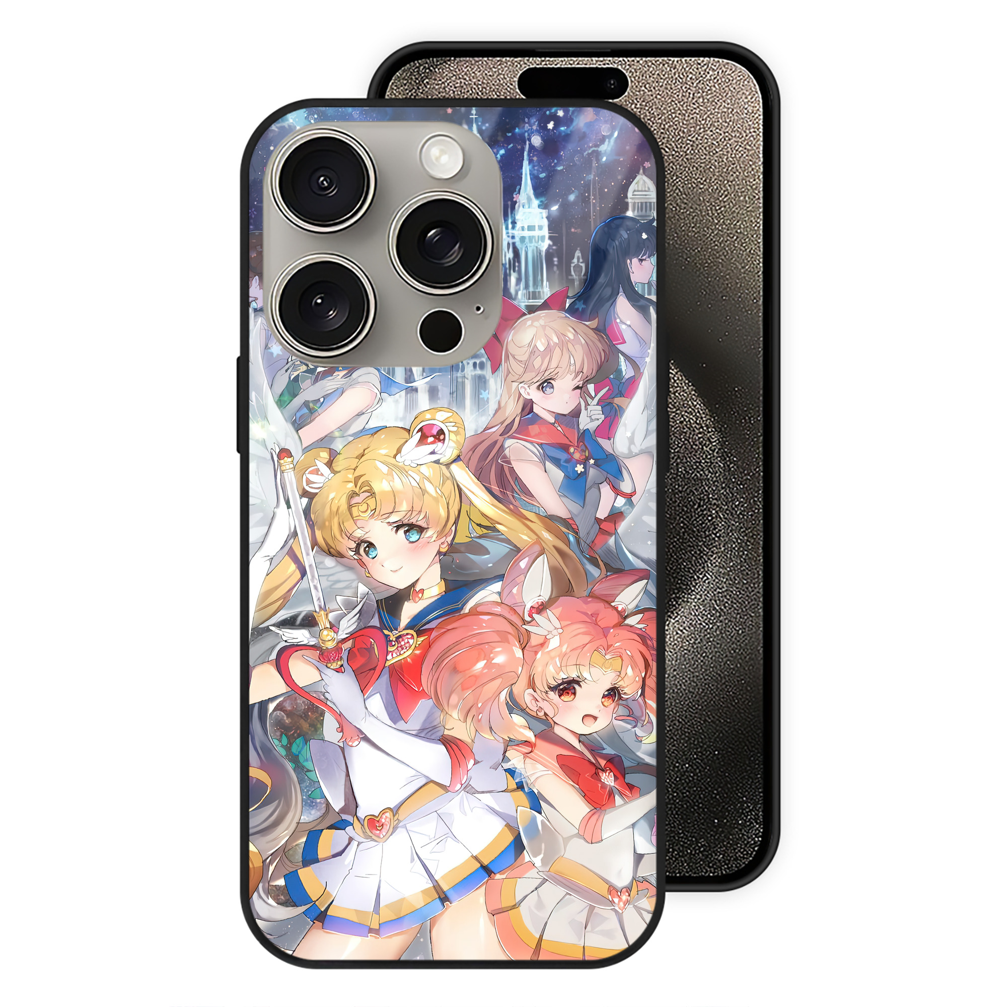 （画像用） 美少女戦士セーラームーン Sailor Moon 【iPhone15Pro対応】スマホケース 耐衝撃＆黄変防止 背面ガラス