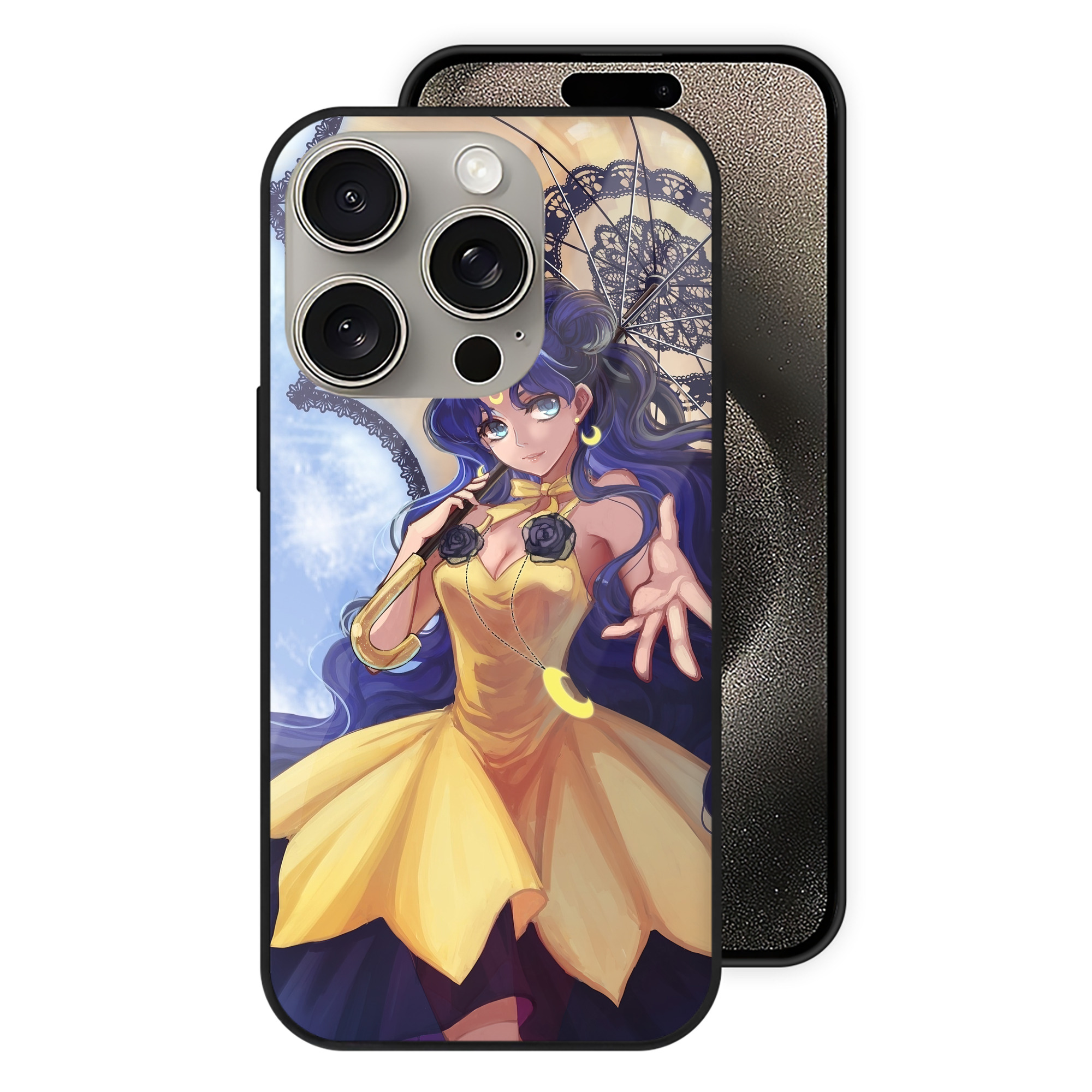 （画像用） 美少女戦士セーラームーン Sailor Moon 【iPhone15Pro対応】スマホケース 耐衝撃＆黄変防止 背面ガラス