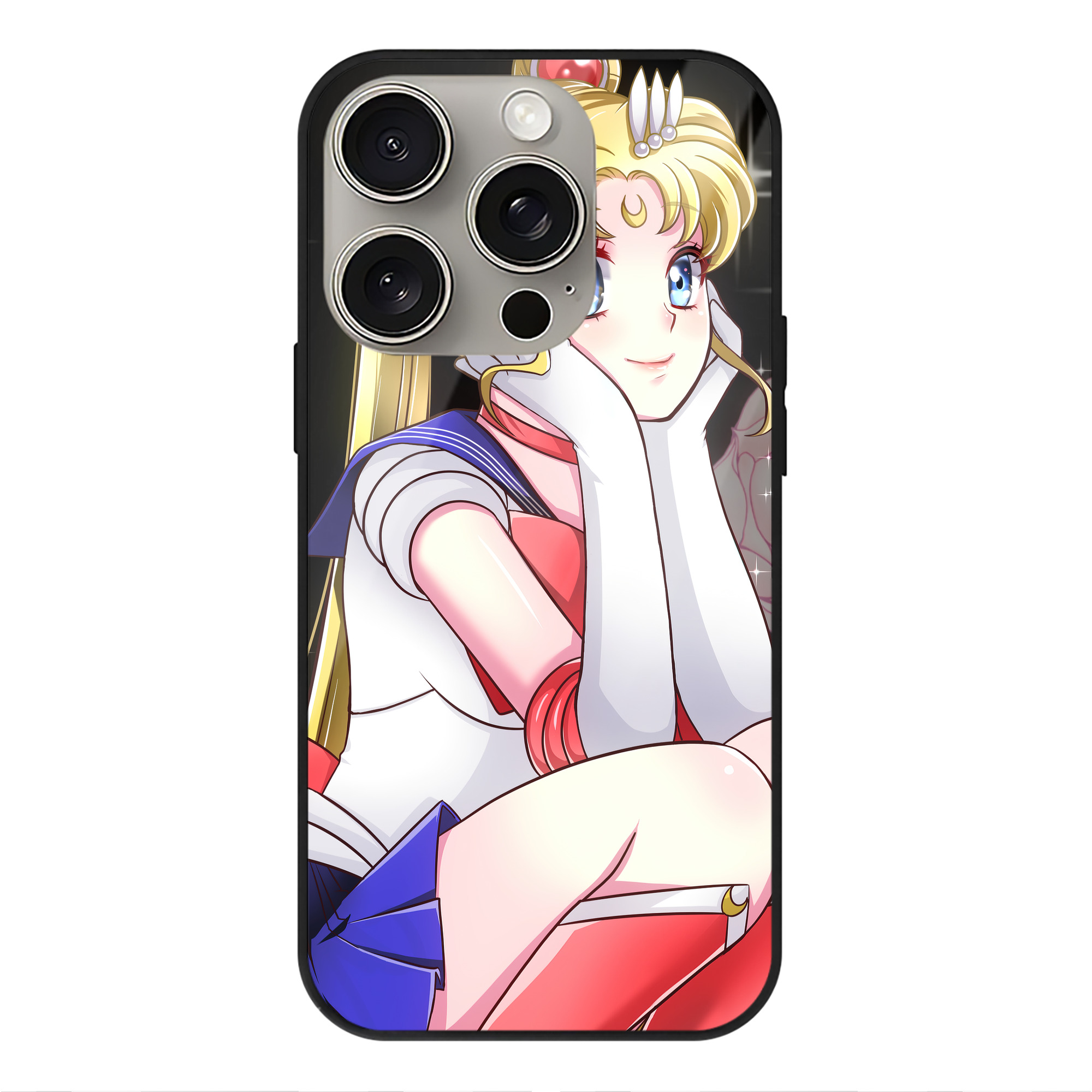 （画像用） 美少女戦士セーラームーン Sailor Moon 【iPhone15Pro対応】スマホケース 耐衝撃＆黄変防止 背面ガラス