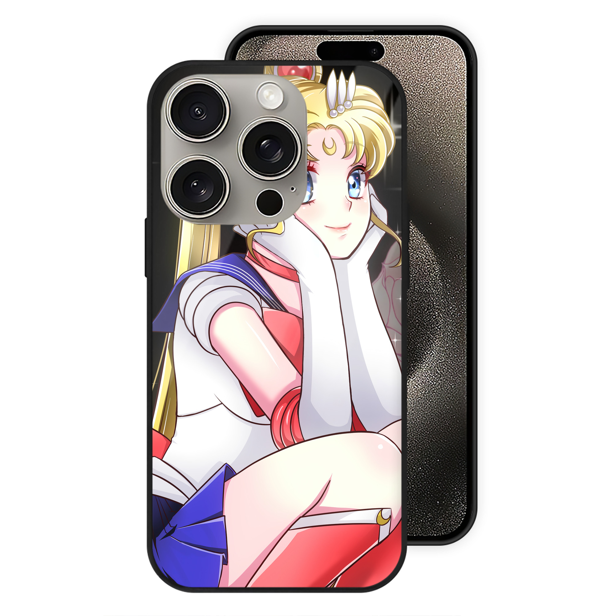 （画像用） 美少女戦士セーラームーン Sailor Moon 【iPhone15Pro対応】スマホケース 耐衝撃＆黄変防止 背面ガラス