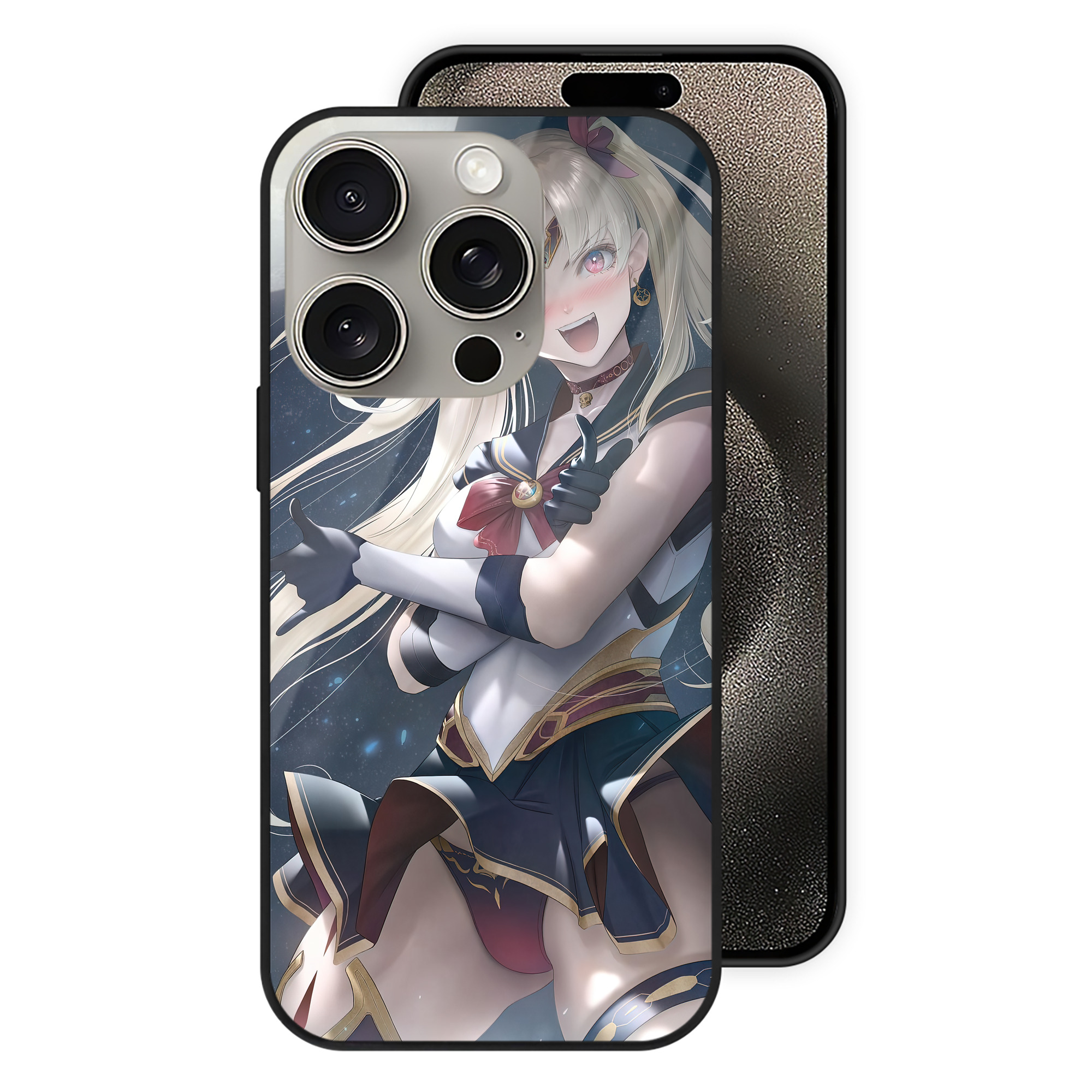 （画像用） 美少女戦士セーラームーン Sailor Moon 【iPhone15Pro対応】スマホケース 耐衝撃＆黄変防止 背面ガラス