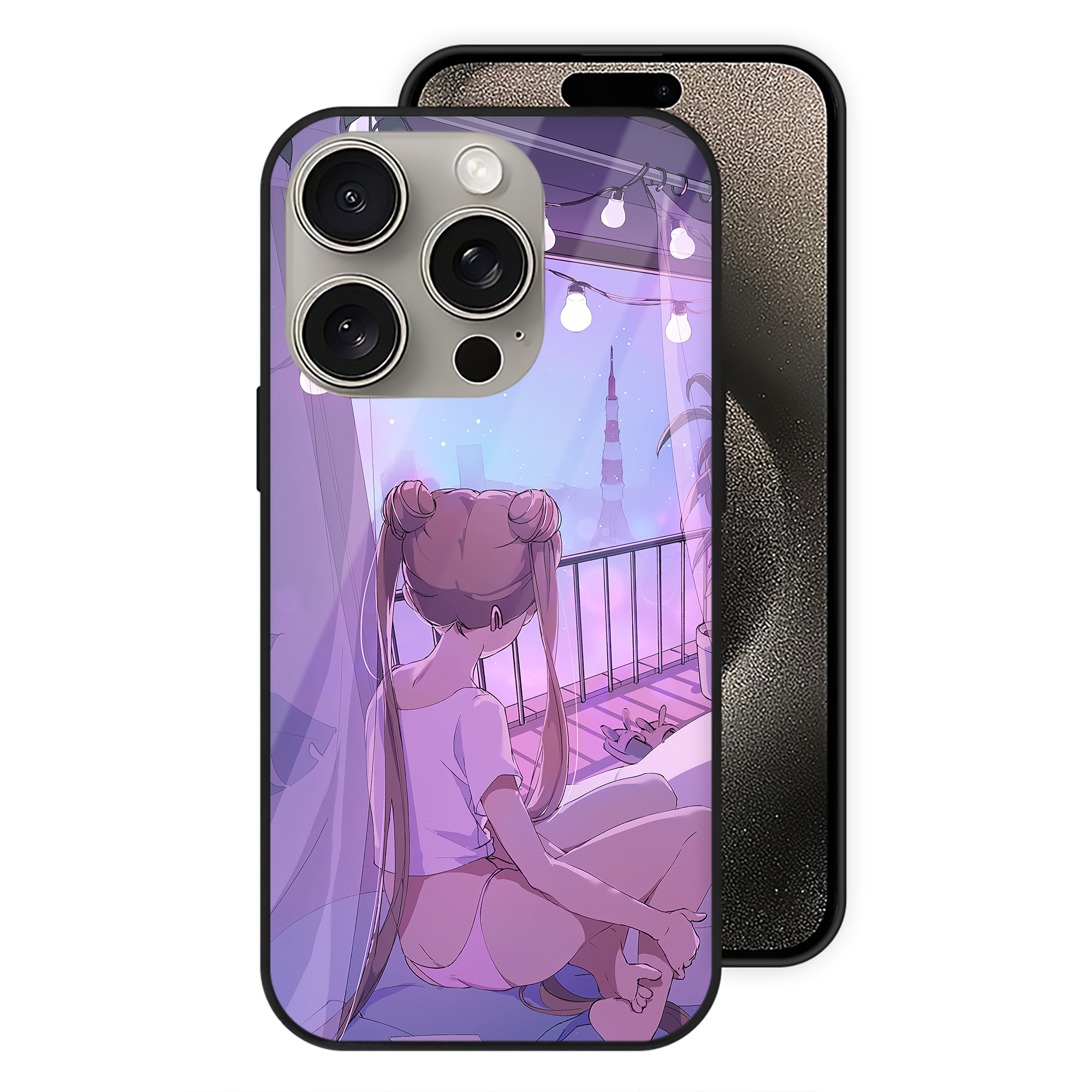 （画像用） 美少女戦士セーラームーン Sailor Moon 【iPhone15Pro対応】スマホケース 耐衝撃＆黄変防止 背面ガラス