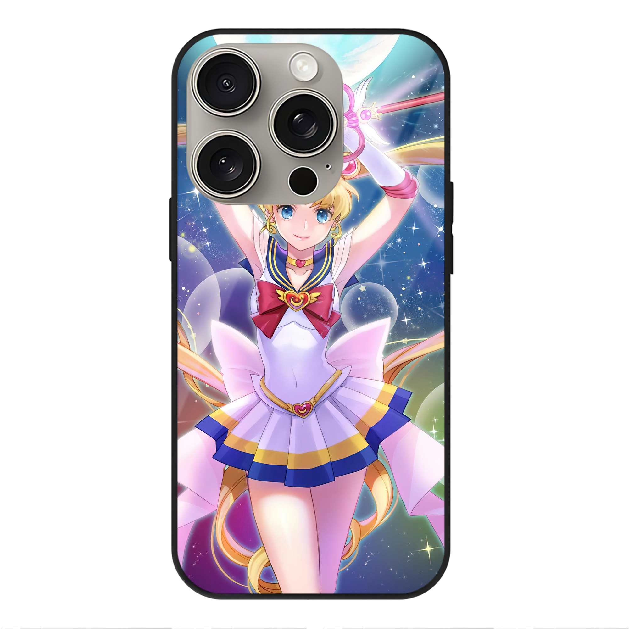 （画像用） 美少女戦士セーラームーン Sailor Moon 【iPhone15Pro対応】スマホケース 耐衝撃＆黄変防止 背面ガラス