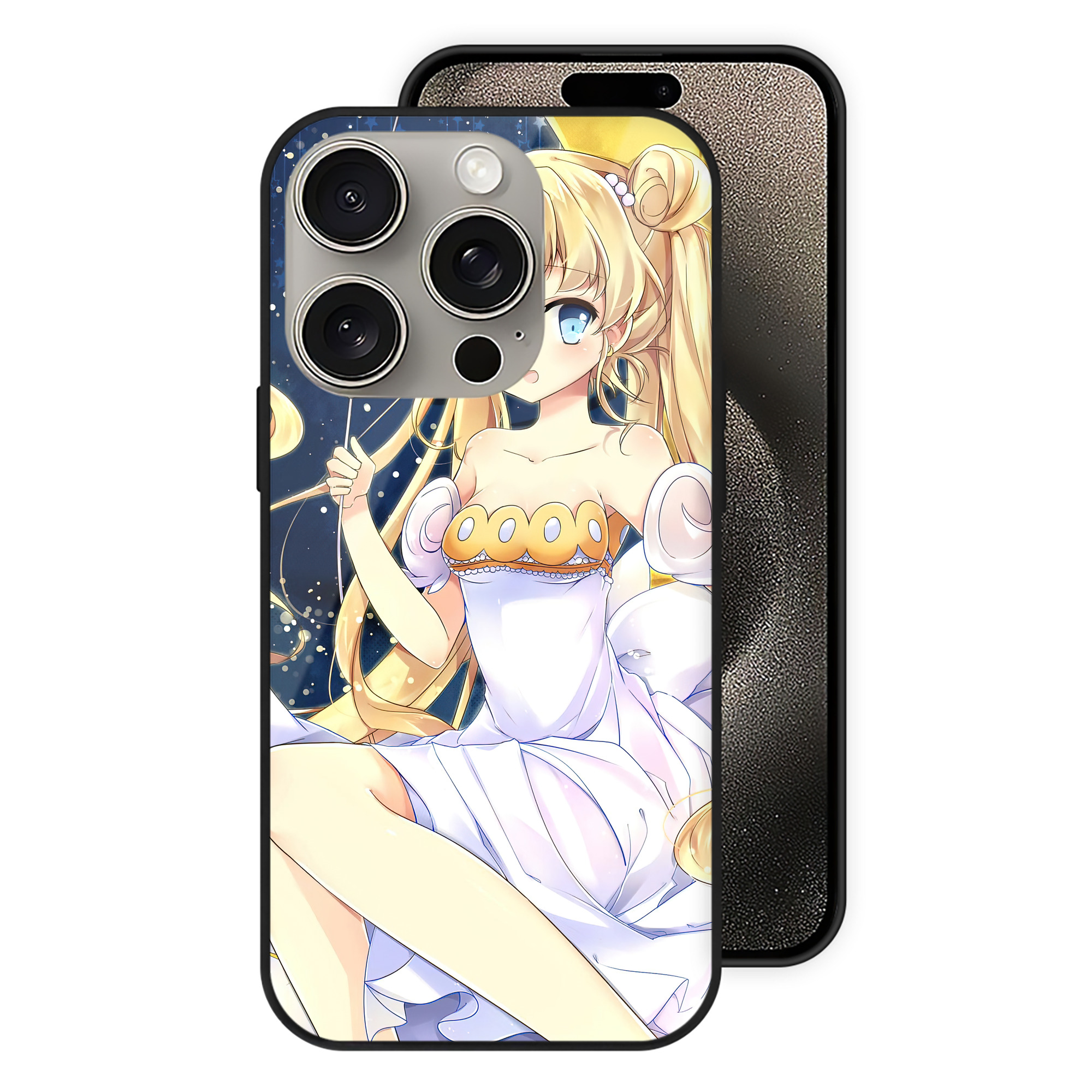 （画像用） 美少女戦士セーラームーン Sailor Moon 【iPhone15Pro対応】スマホケース 耐衝撃＆黄変防止 背面ガラス