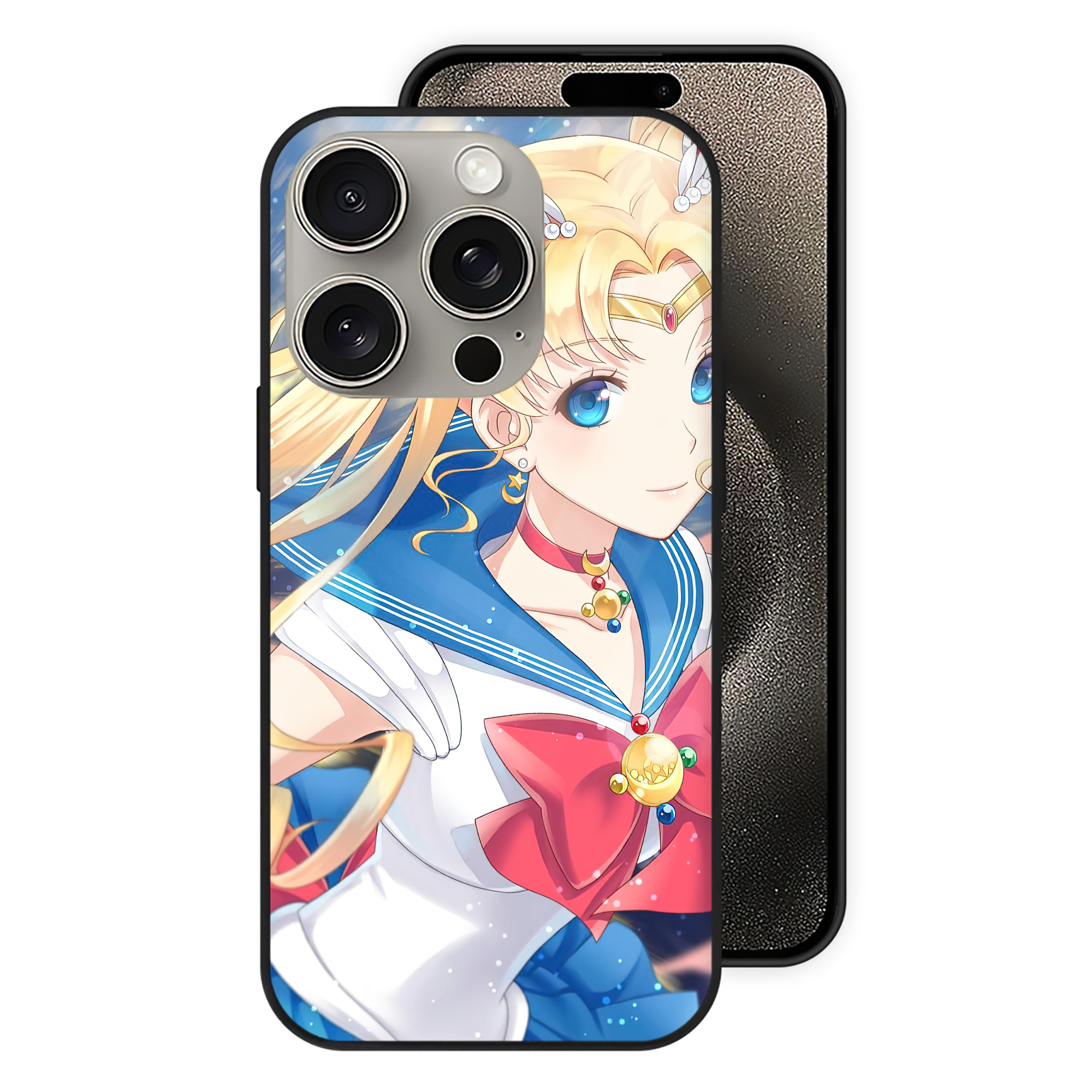 （画像用） 美少女戦士セーラームーン Sailor Moon 【iPhone15Pro対応】スマホケース 耐衝撃＆黄変防止 背面ガラス
