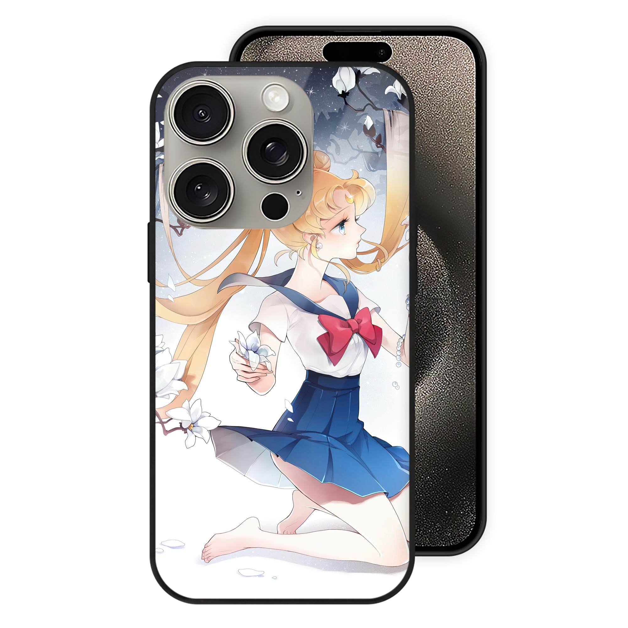 （画像用） 美少女戦士セーラームーン Sailor Moon 【iPhone15Pro対応】スマホケース 耐衝撃＆黄変防止 背面ガラス