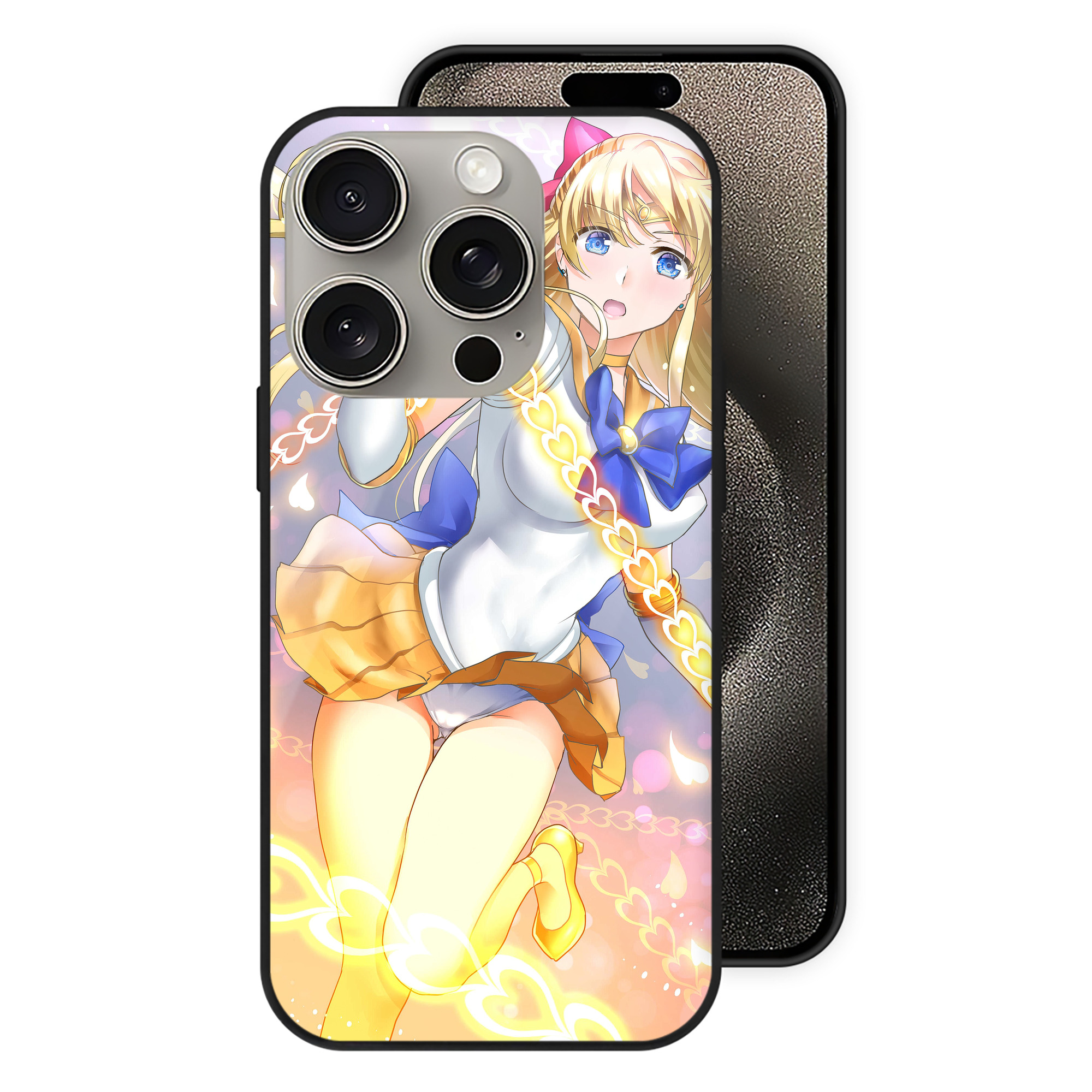 （画像用） 美少女戦士セーラームーン Sailor Moon 【iPhone15Pro対応】スマホケース 耐衝撃＆黄変防止 背面ガラス