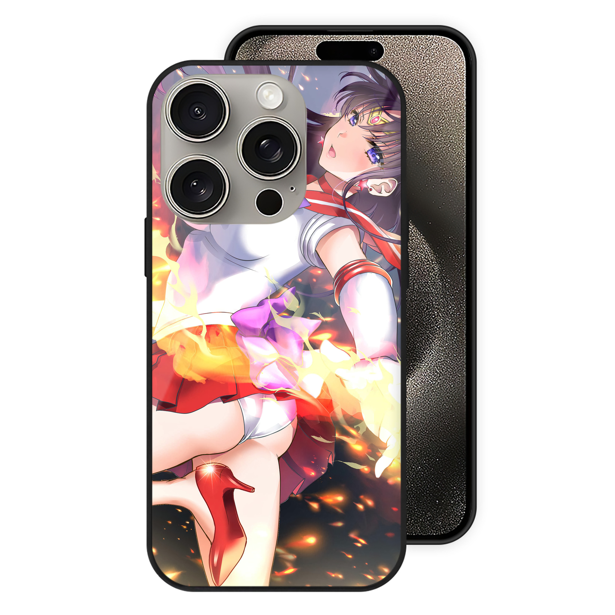 （画像用） 美少女戦士セーラームーン Sailor Moon 【iPhone15Pro対応】スマホケース 耐衝撃＆黄変防止 背面ガラス