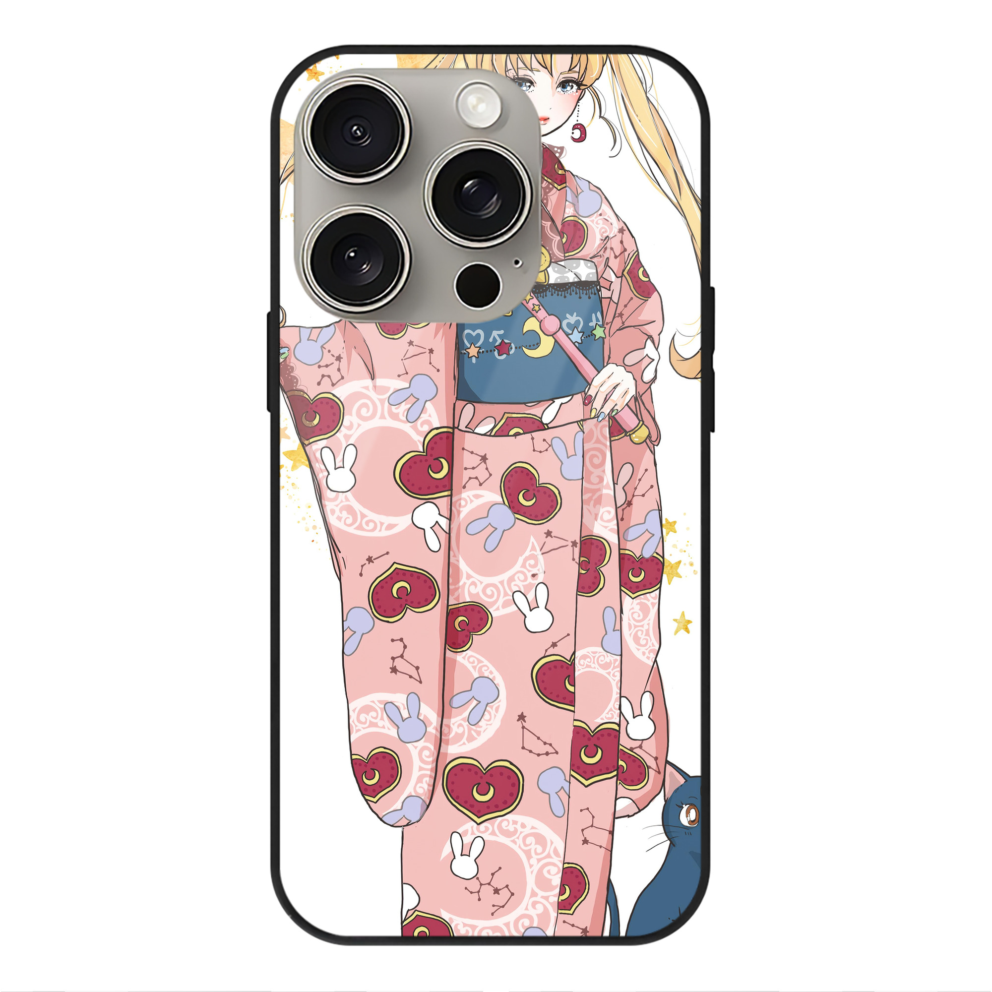 （画像用） 美少女戦士セーラームーン Sailor Moon 【iPhone15Pro対応】スマホケース 耐衝撃＆黄変防止 背面ガラス