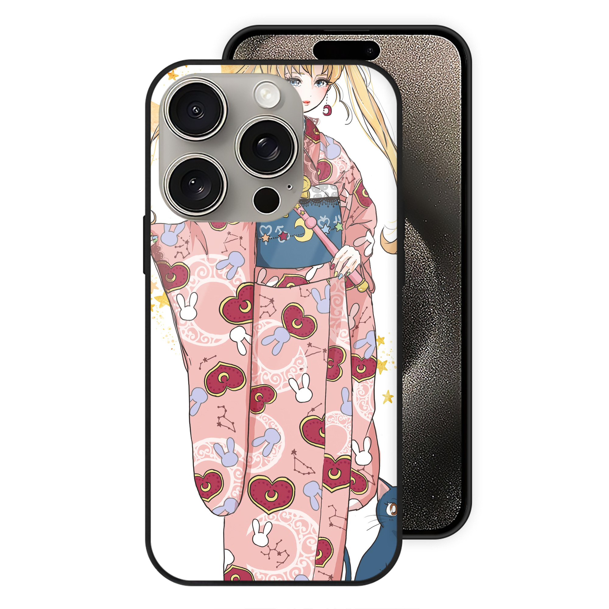 （画像用） 美少女戦士セーラームーン Sailor Moon 【iPhone15Pro対応】スマホケース 耐衝撃＆黄変防止 背面ガラス