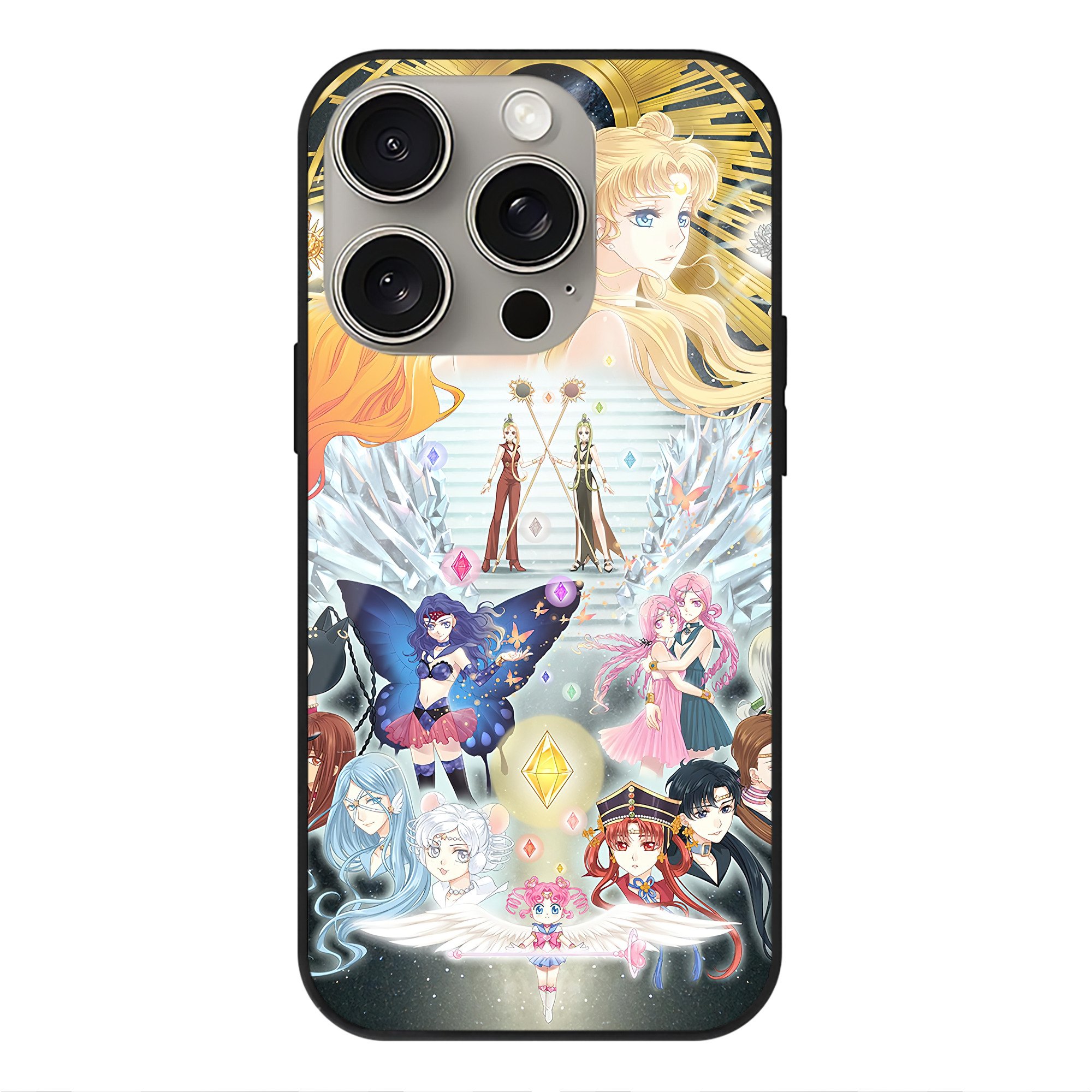 （画像用） 美少女戦士セーラームーン Sailor Moon 【iPhone15Pro対応】スマホケース 耐衝撃＆黄変防止 背面ガラス