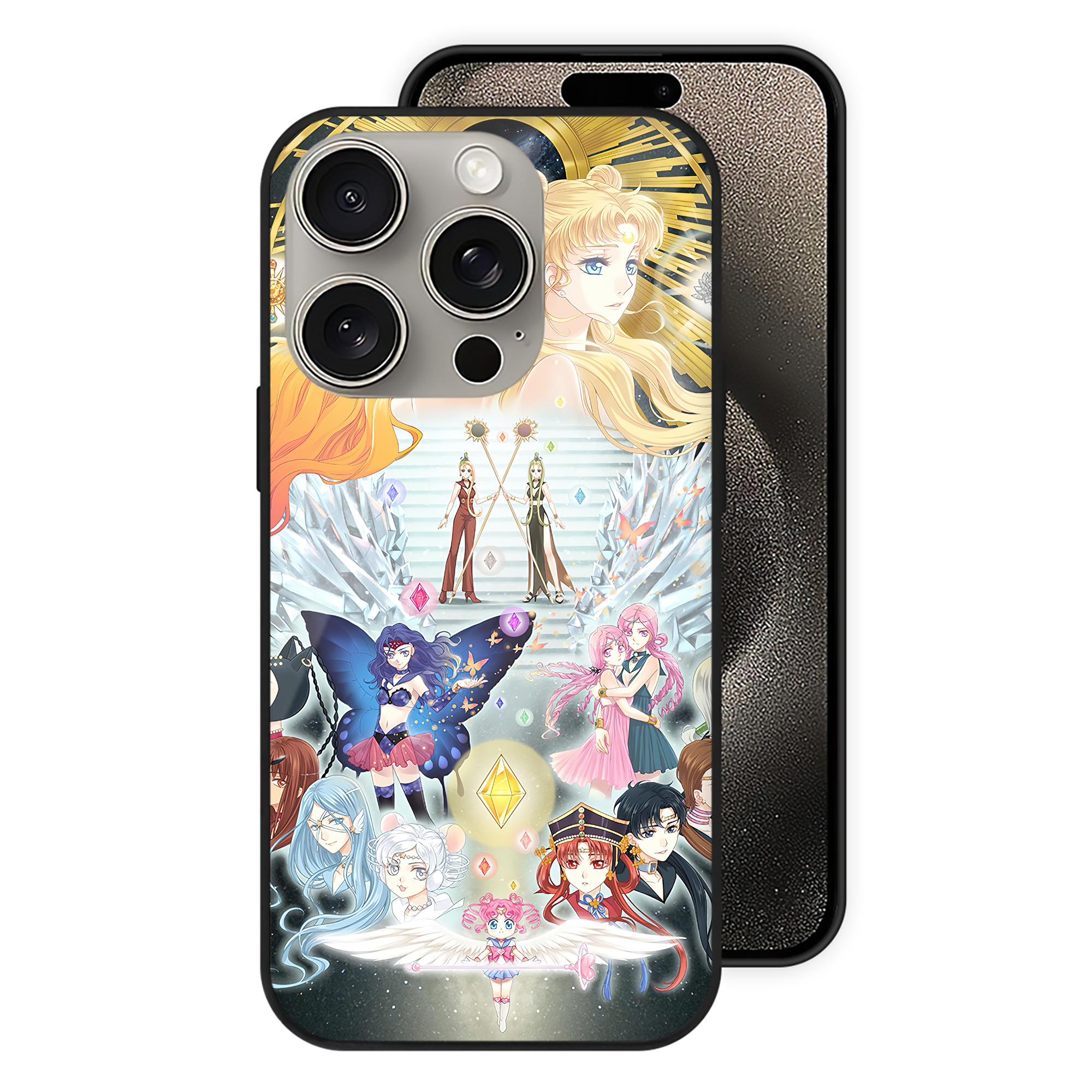 （画像用） 美少女戦士セーラームーン Sailor Moon 【iPhone15Pro対応】スマホケース 耐衝撃＆黄変防止 背面ガラス