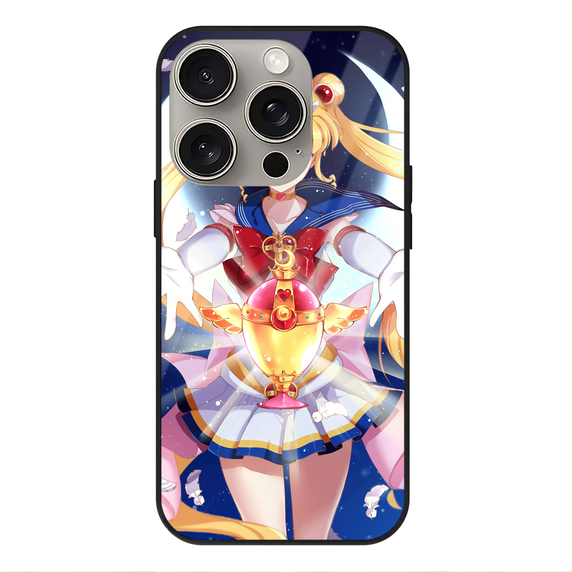（画像用） 美少女戦士セーラームーン Sailor Moon 【iPhone15Pro対応】スマホケース 耐衝撃＆黄変防止 背面ガラス