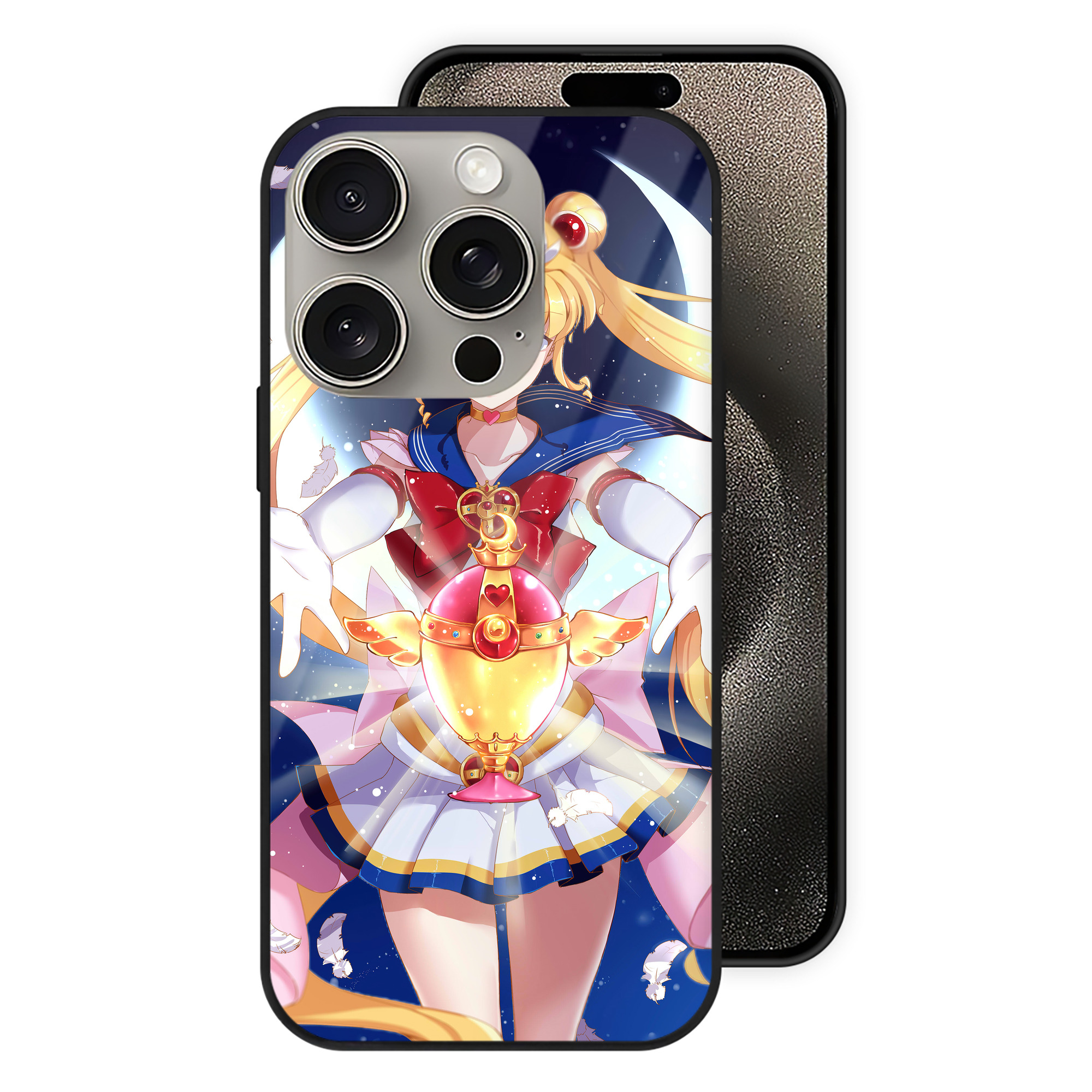 （画像用） 美少女戦士セーラームーン Sailor Moon 【iPhone15Pro対応】スマホケース 耐衝撃＆黄変防止 背面ガラス