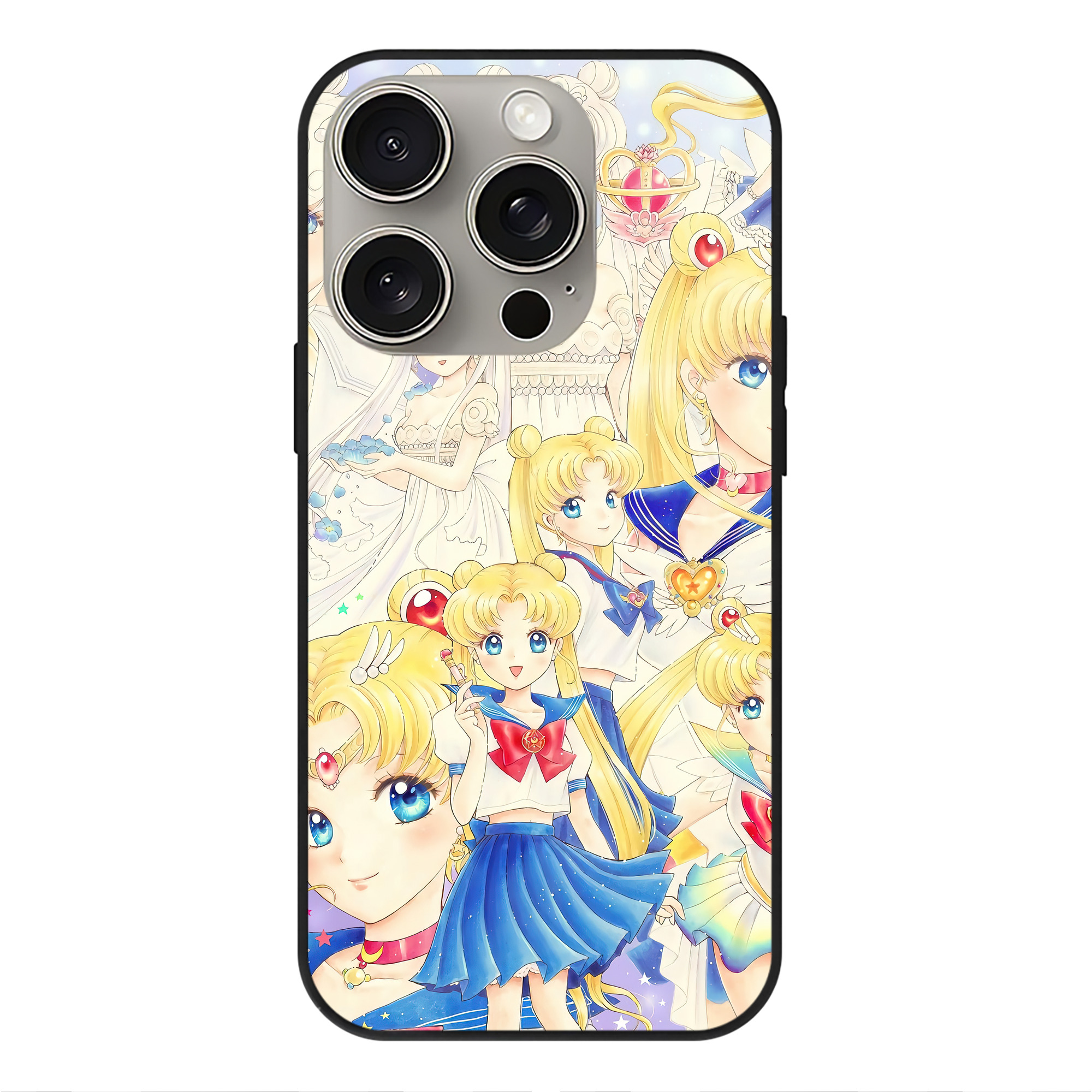 （画像用） 美少女戦士セーラームーン Sailor Moon 【iPhone15Pro対応】スマホケース 耐衝撃＆黄変防止 背面ガラス