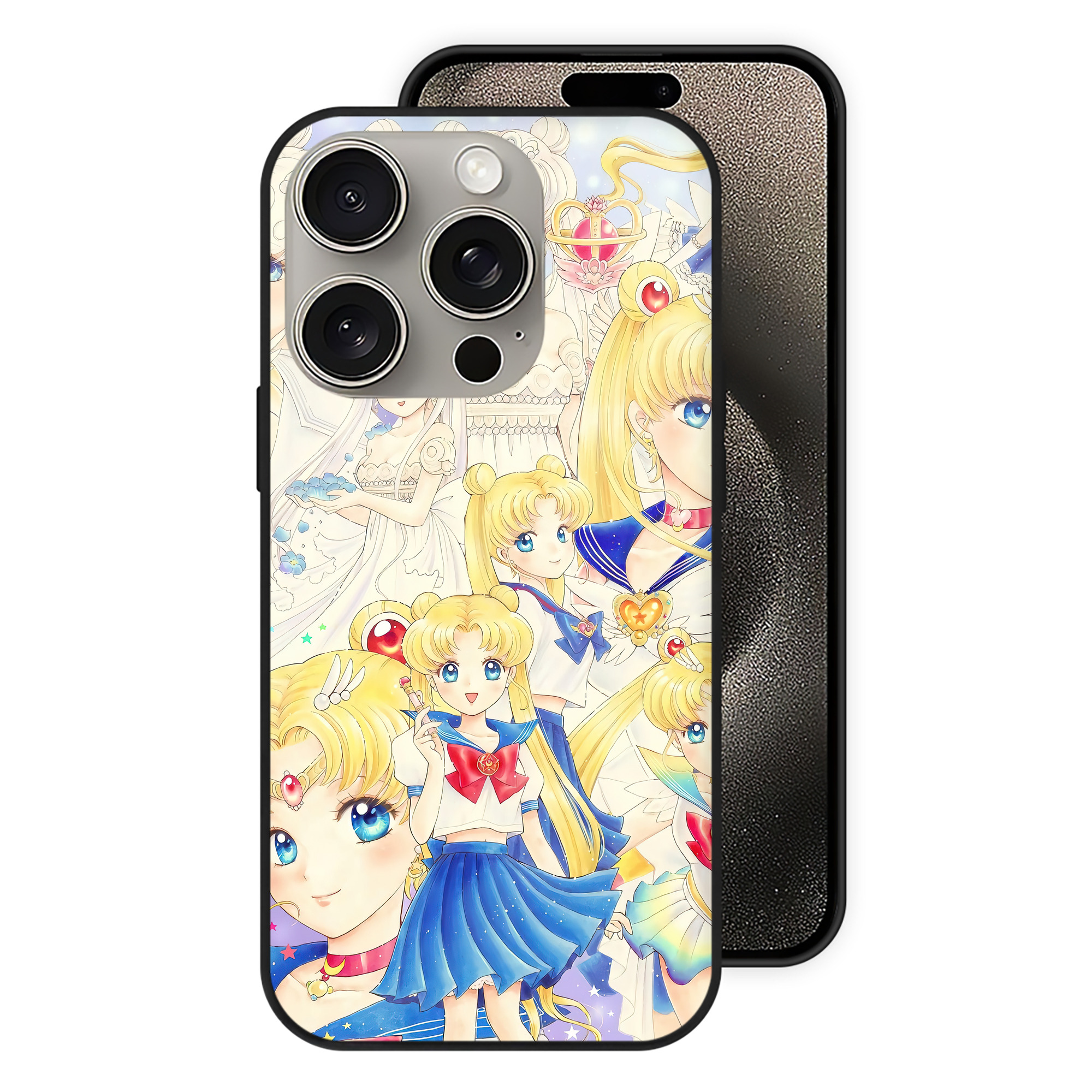 （画像用） 美少女戦士セーラームーン Sailor Moon 【iPhone15Pro対応】スマホケース 耐衝撃＆黄変防止 背面ガラス