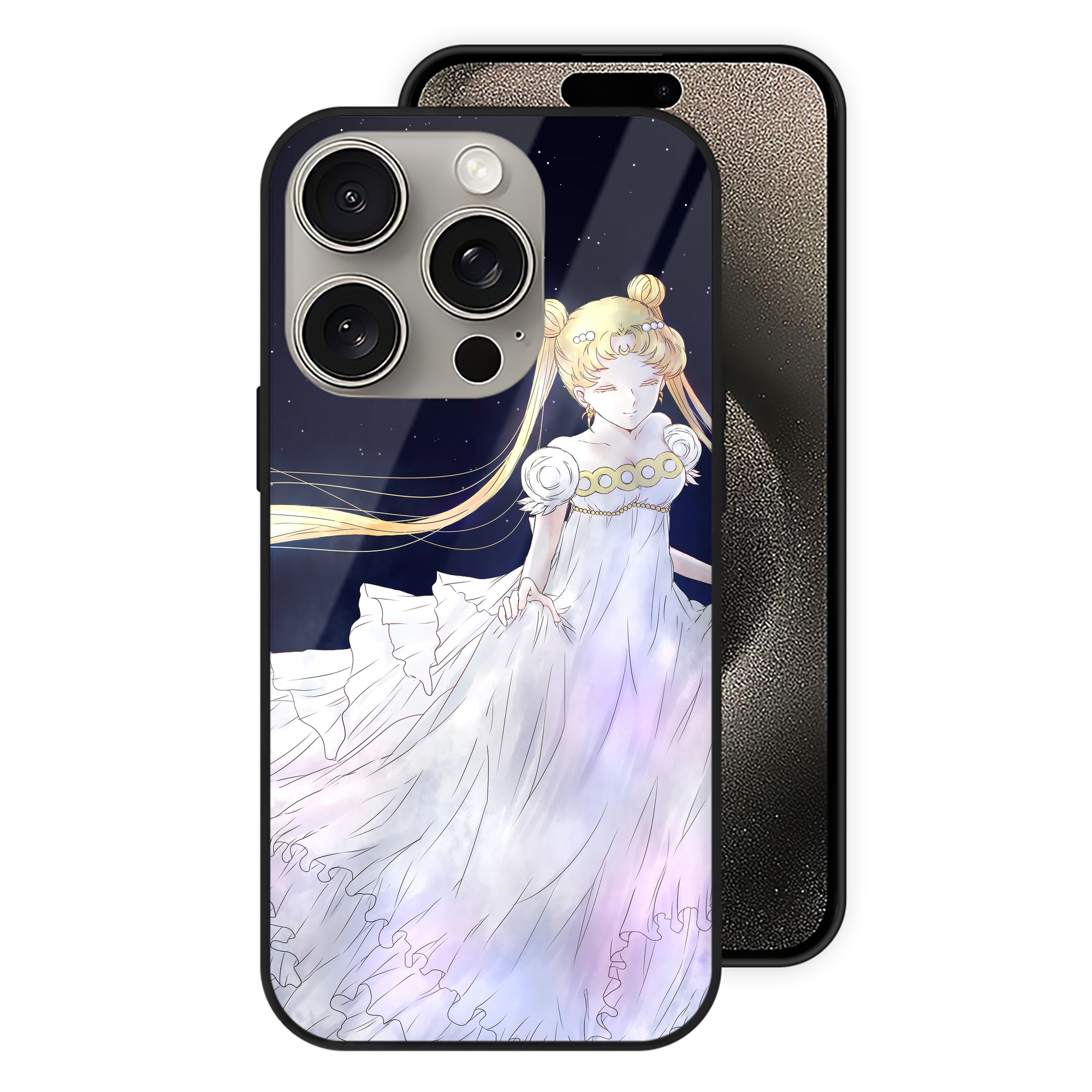 （画像用） 美少女戦士セーラームーン Sailor Moon 【iPhone15Pro対応】スマホケース 耐衝撃＆黄変防止 背面ガラス