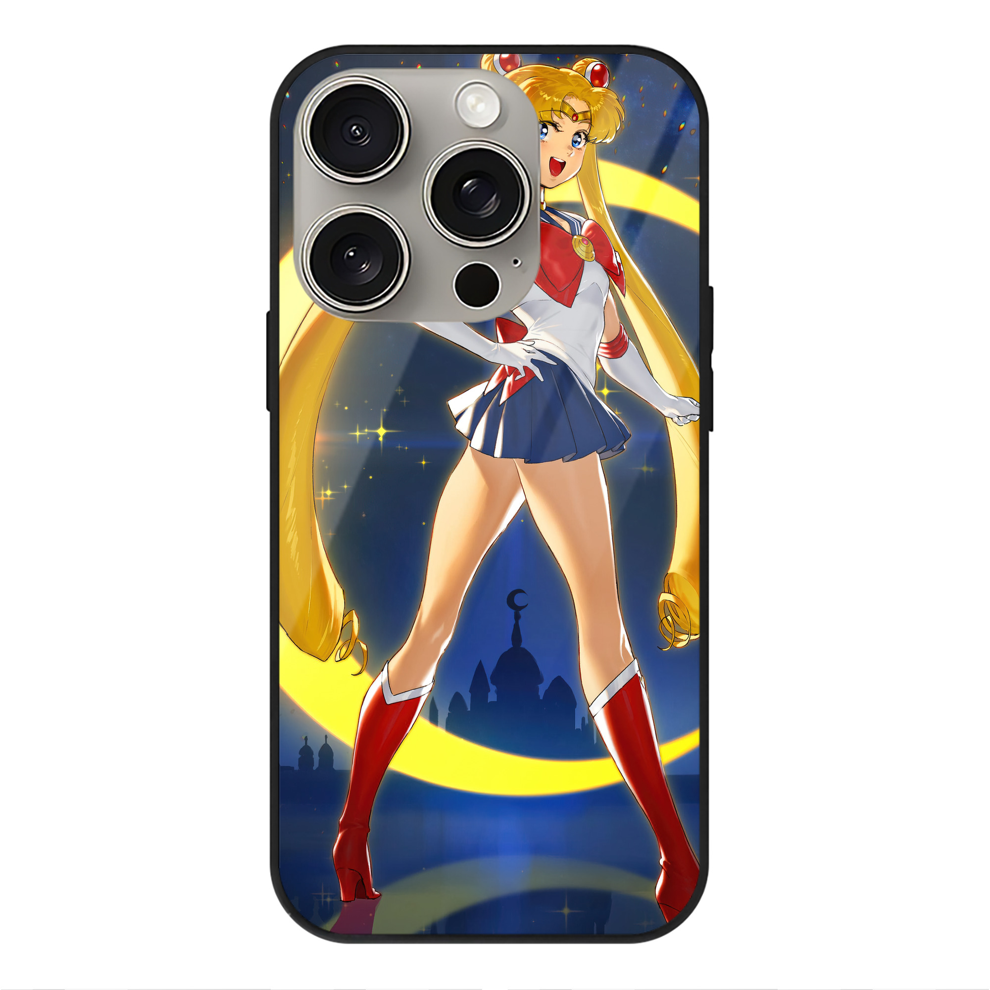 （画像用） 美少女戦士セーラームーン Sailor Moon 【iPhone15Pro対応】スマホケース 耐衝撃＆黄変防止 背面ガラス