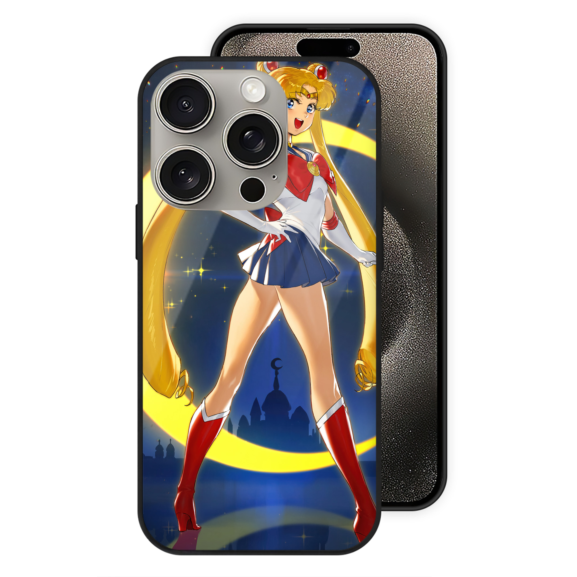 （画像用） 美少女戦士セーラームーン Sailor Moon 【iPhone15Pro対応】スマホケース 耐衝撃＆黄変防止 背面ガラス