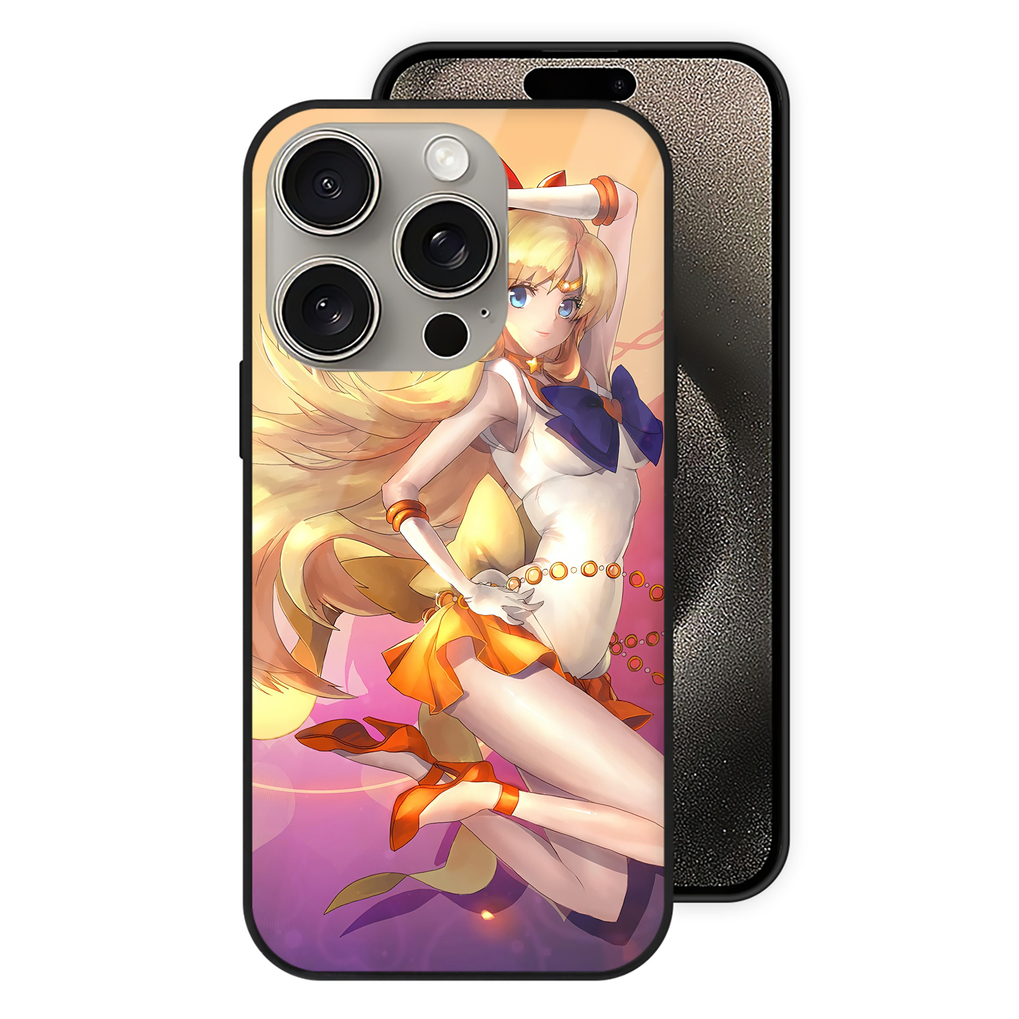 （画像用） 美少女戦士セーラームーン Sailor Moon 【iPhone15Pro対応】スマホケース 耐衝撃＆黄変防止 背面ガラス