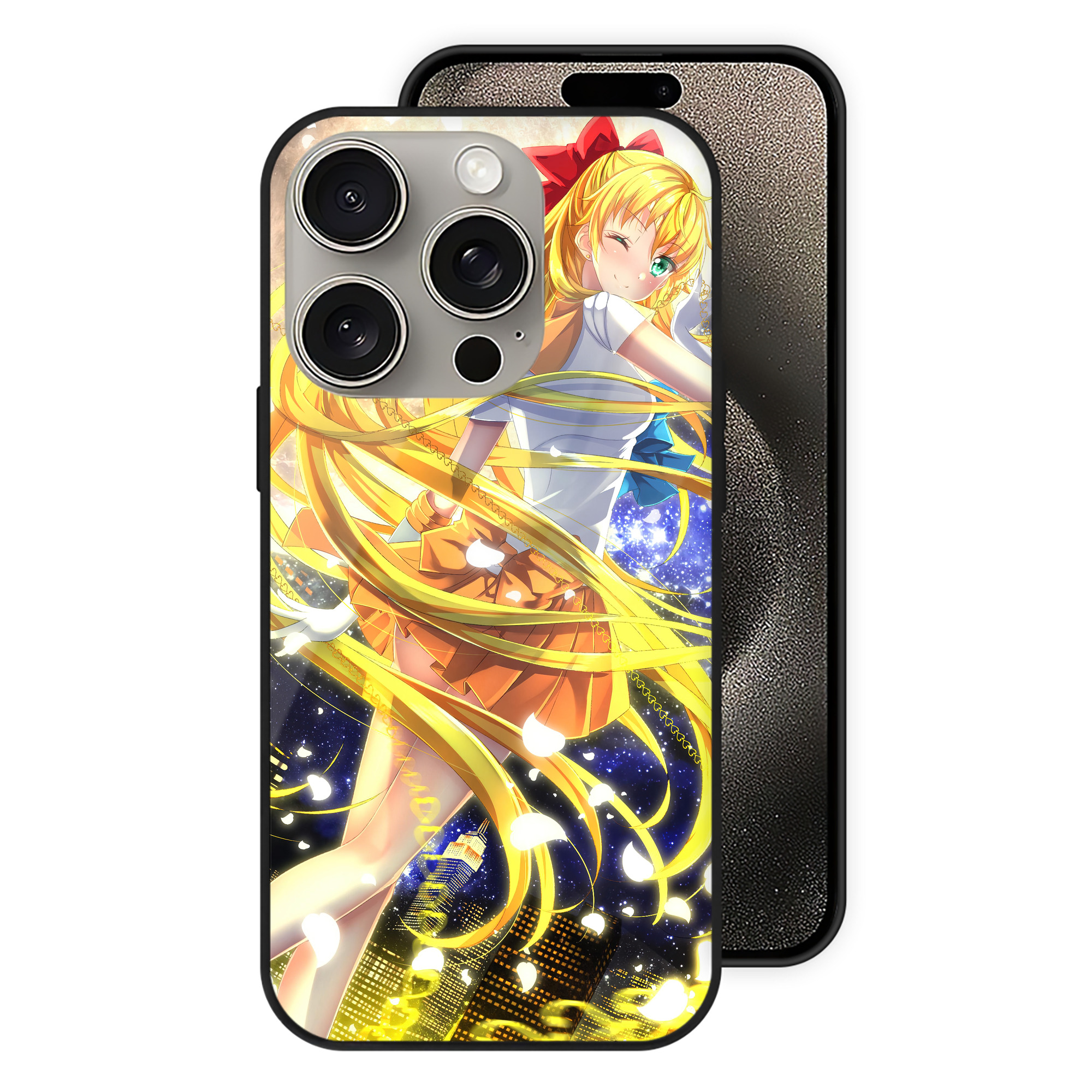 （画像用） 美少女戦士セーラームーン Sailor Moon 【iPhone15Pro対応】スマホケース 耐衝撃＆黄変防止 背面ガラス
