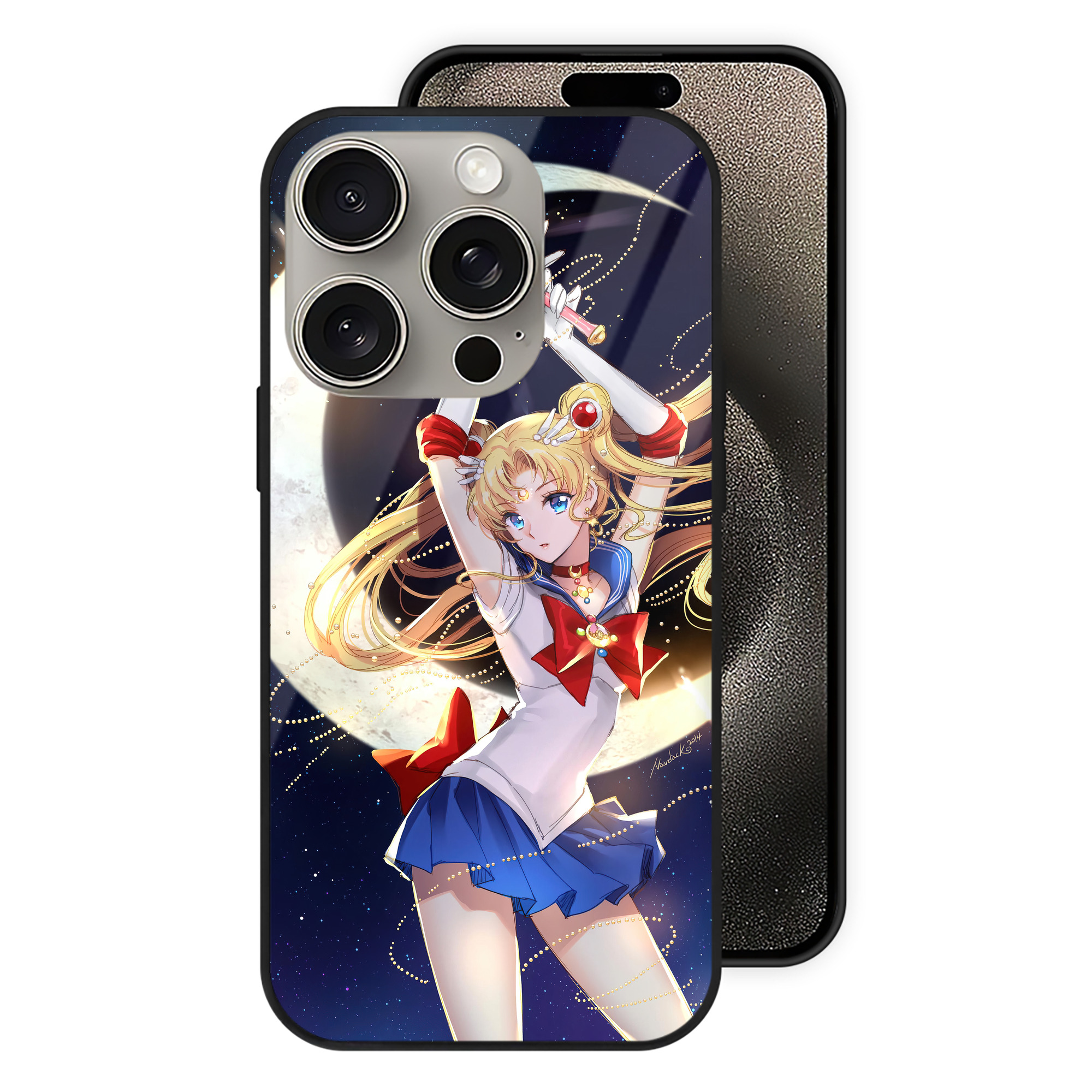 （画像用） 美少女戦士セーラームーン Sailor Moon 【iPhone15Pro対応】スマホケース 耐衝撃＆黄変防止 背面ガラス