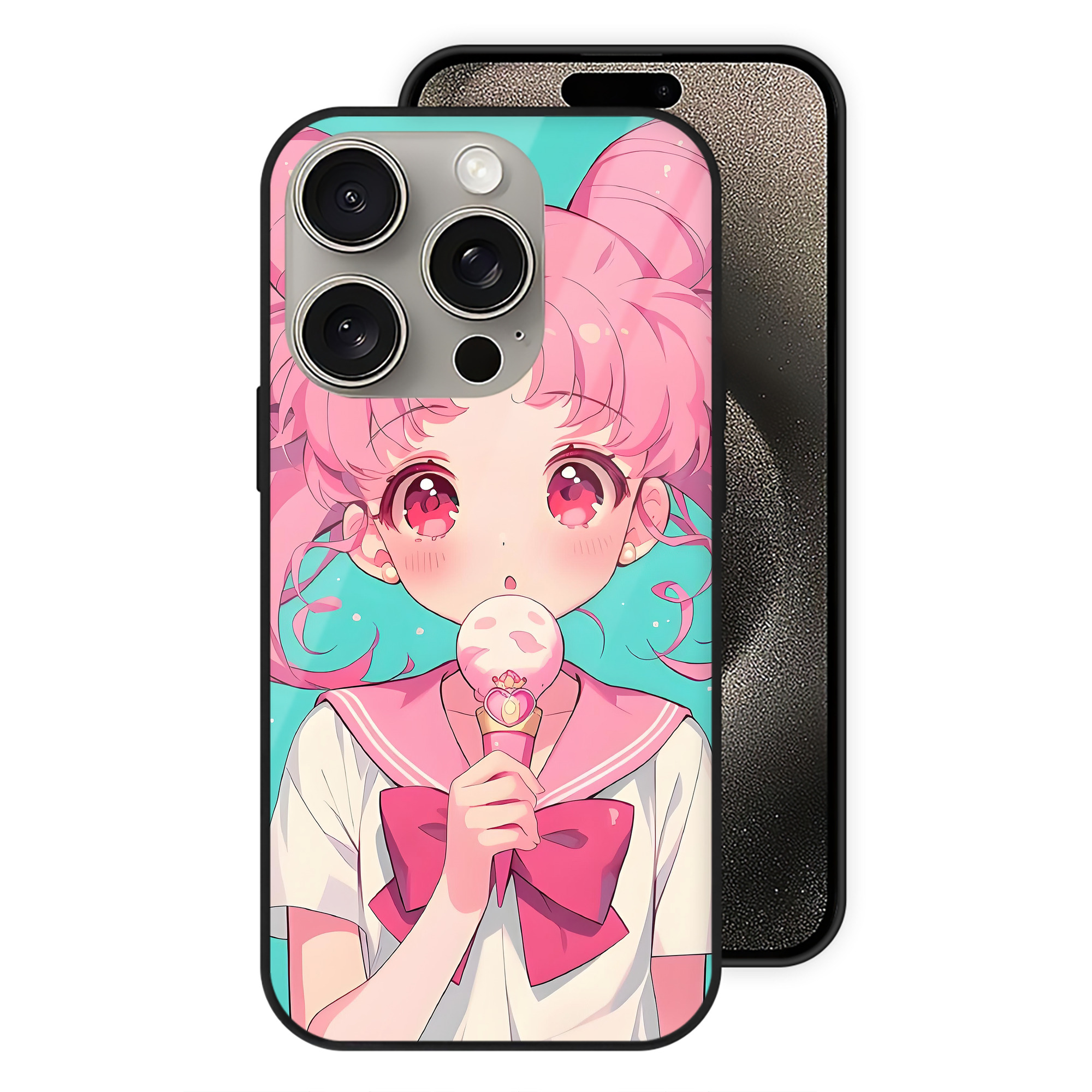 （画像用） 美少女戦士セーラームーン Sailor Moon 【iPhone15Pro対応】スマホケース 耐衝撃＆黄変防止 背面ガラス