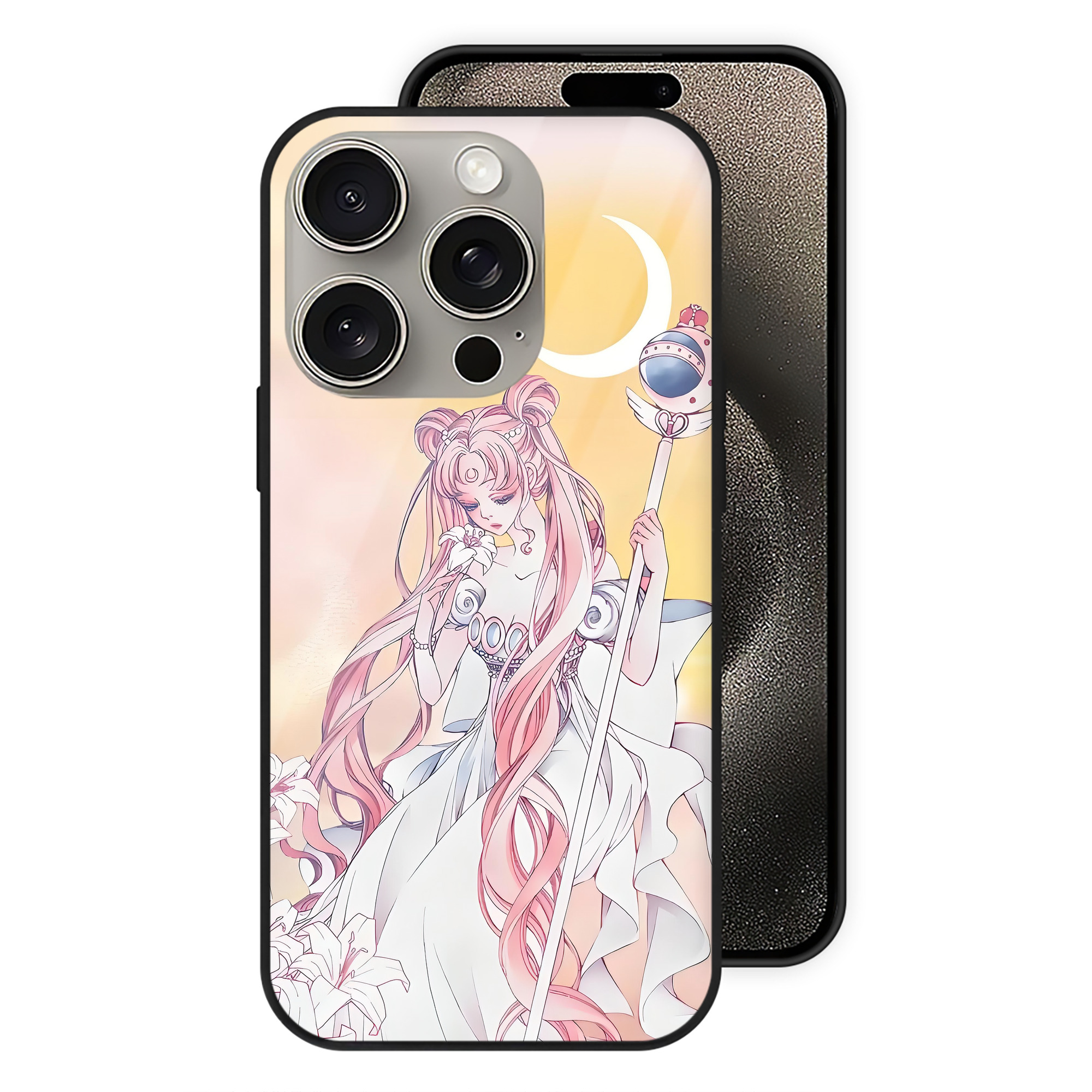 （画像用） 美少女戦士セーラームーン Sailor Moon 【iPhone15Pro対応】スマホケース 耐衝撃＆黄変防止 背面ガラス