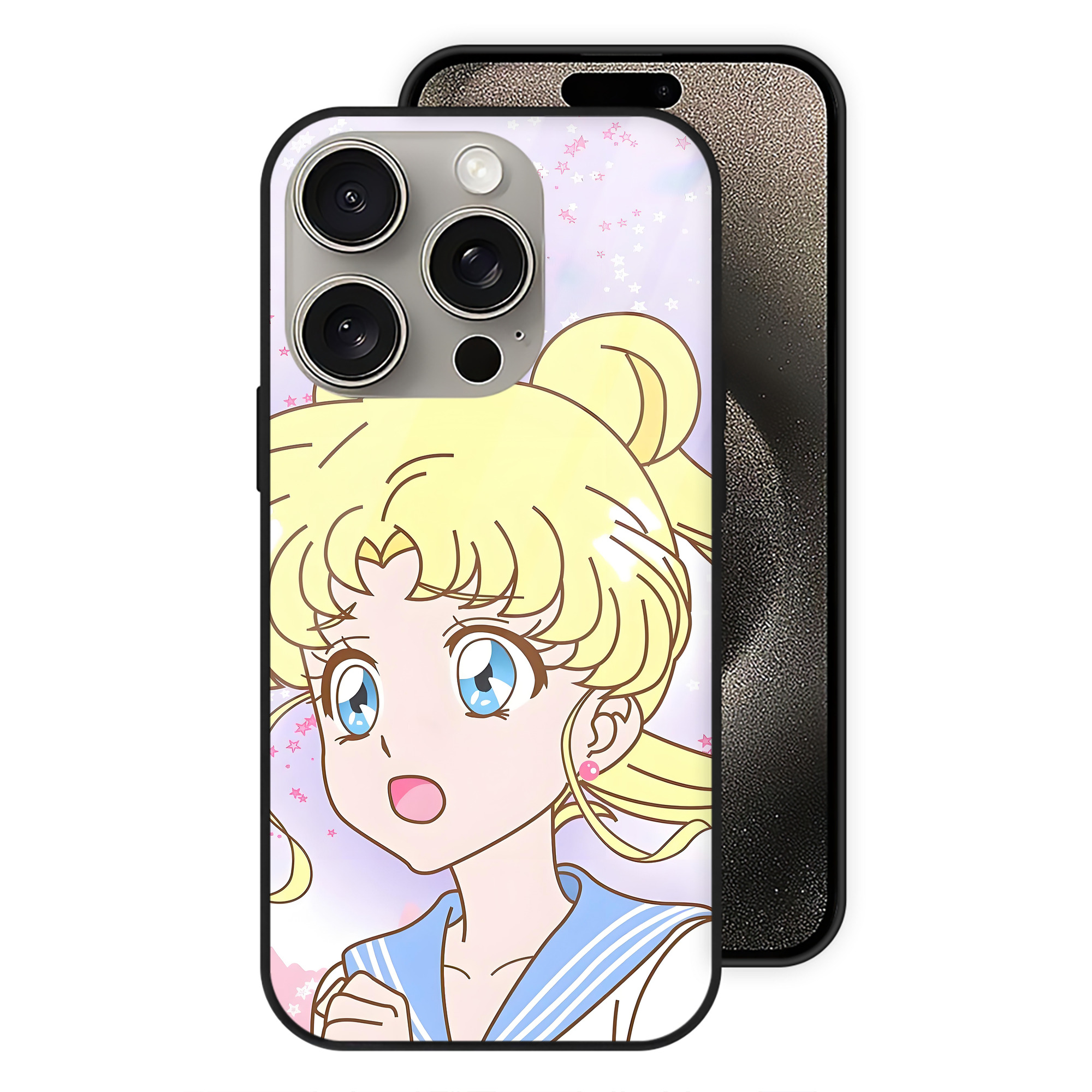 （画像用） 美少女戦士セーラームーン Sailor Moon 【iPhone15Pro対応】スマホケース 耐衝撃＆黄変防止 背面ガラス