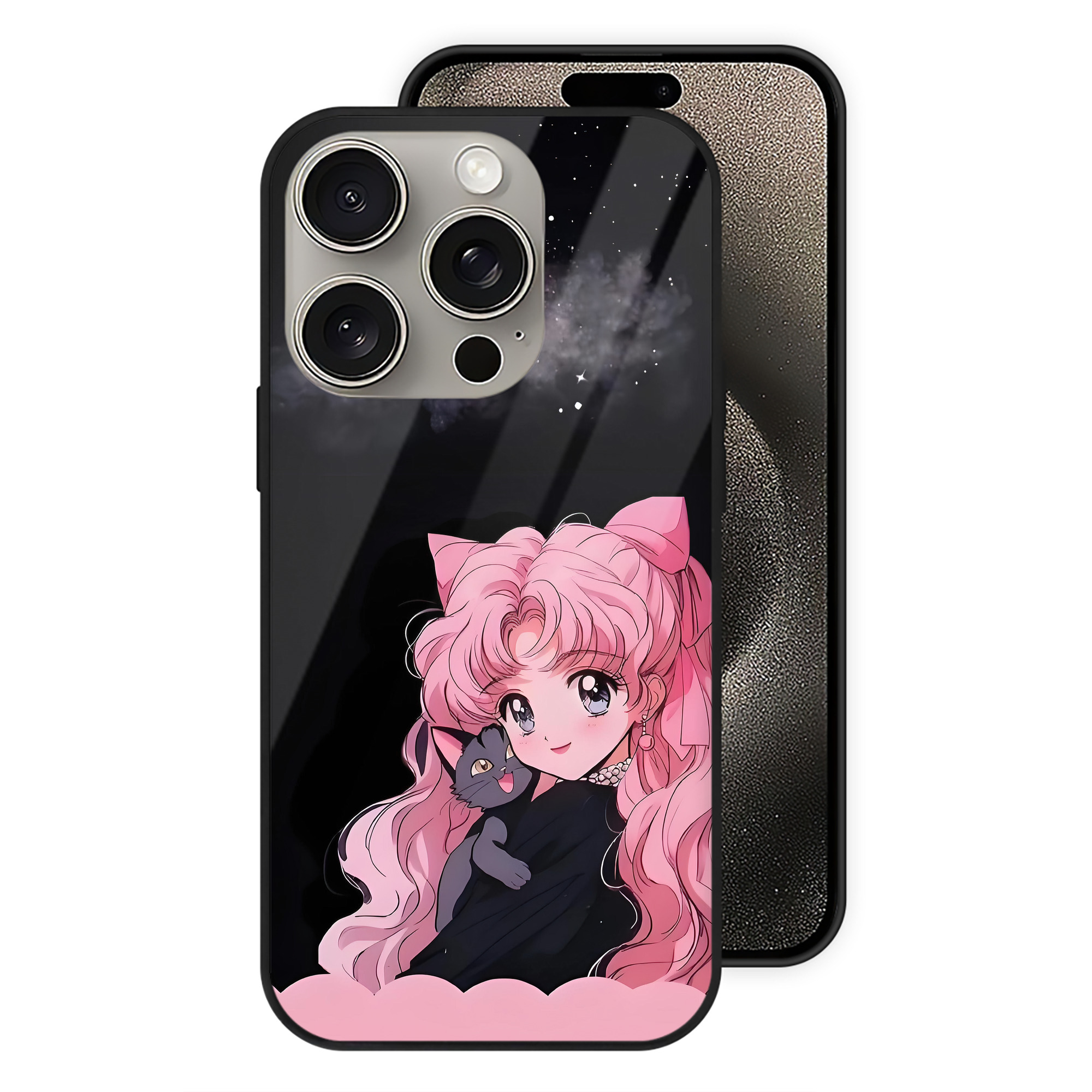 （画像用） 美少女戦士セーラームーン Sailor Moon 【iPhone15Pro対応】スマホケース 耐衝撃＆黄変防止 背面ガラス