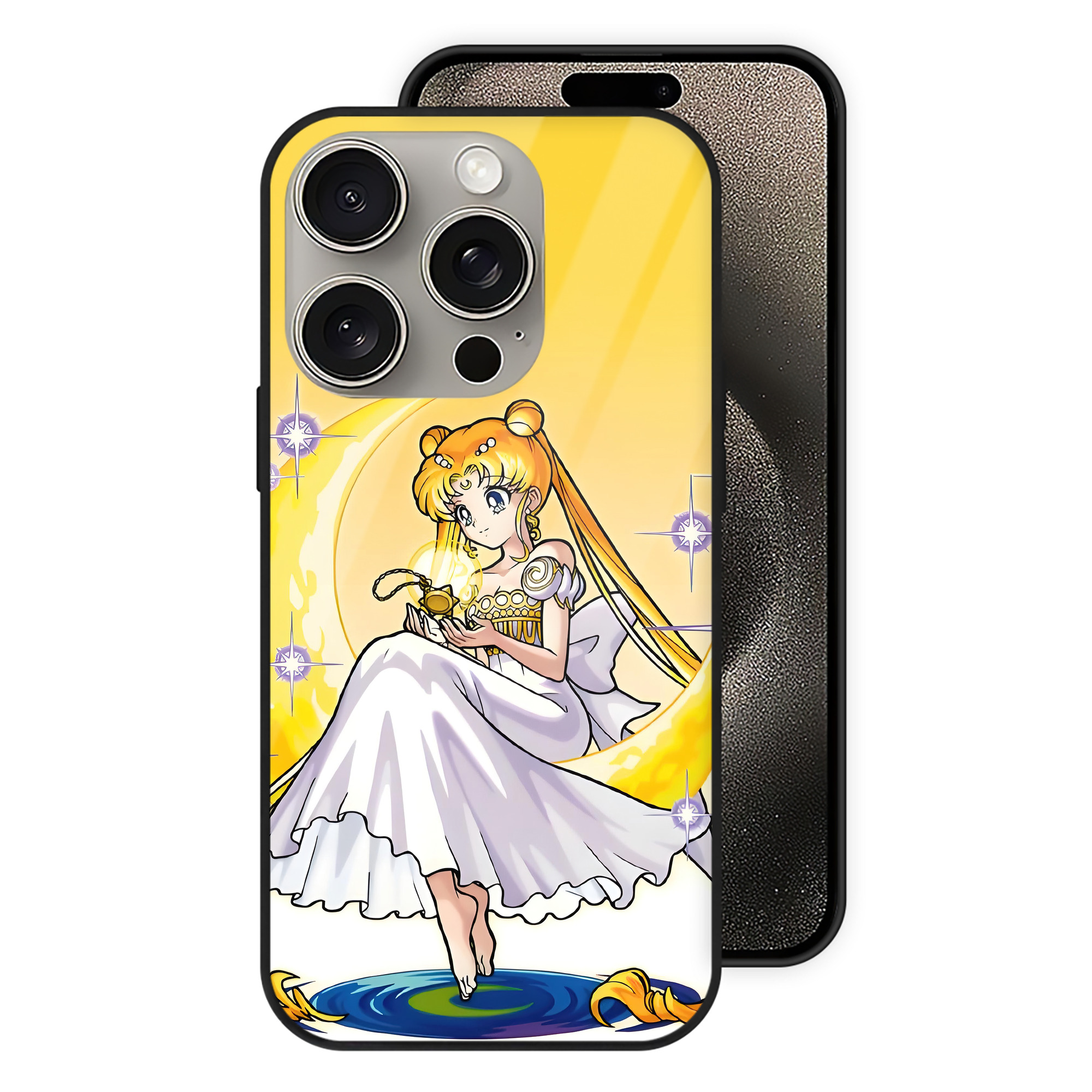 （画像用） 美少女戦士セーラームーン Sailor Moon 【iPhone15Pro対応】スマホケース 耐衝撃＆黄変防止 背面ガラス