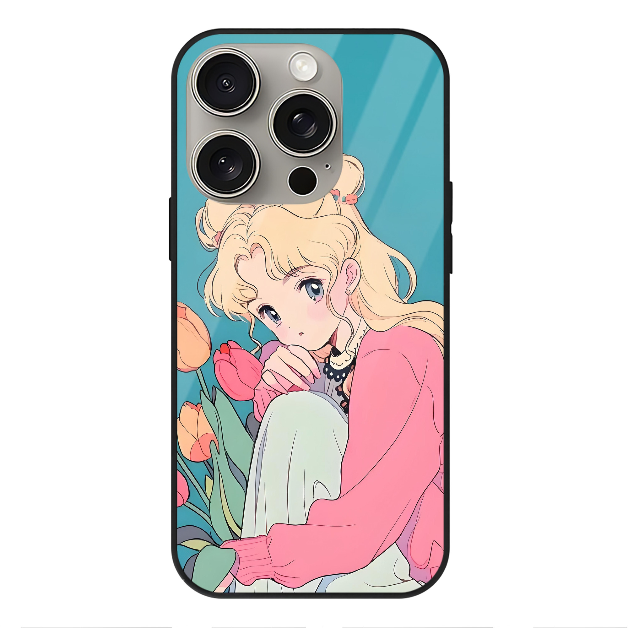 （画像用） 美少女戦士セーラームーン Sailor Moon 【iPhone15Pro対応】スマホケース 耐衝撃＆黄変防止 背面ガラス
