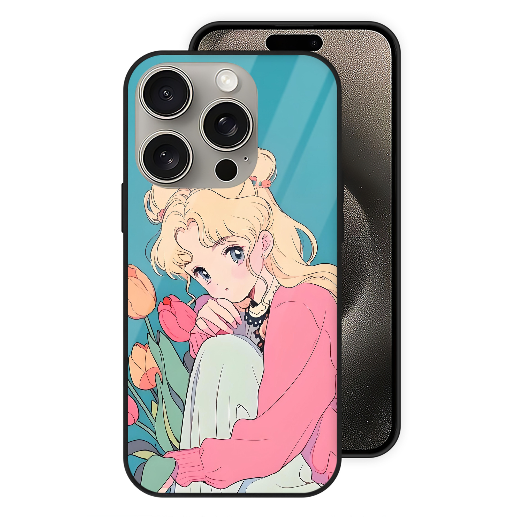 （画像用） 美少女戦士セーラームーン Sailor Moon 【iPhone15Pro対応】スマホケース 耐衝撃＆黄変防止 背面ガラス