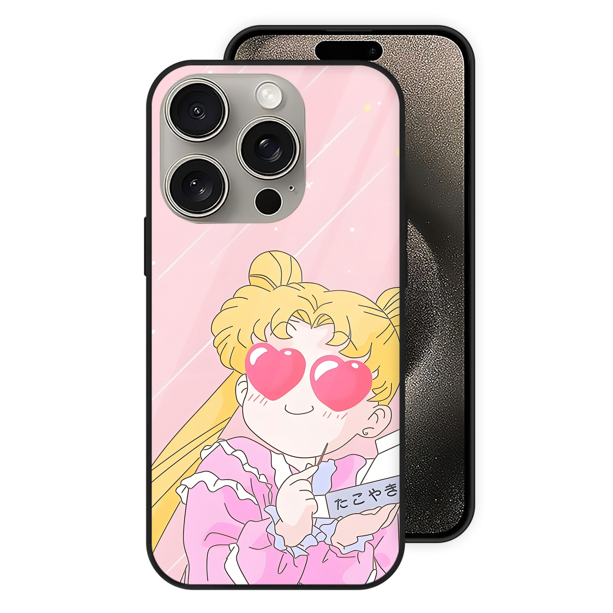 （画像用） 美少女戦士セーラームーン Sailor Moon 【iPhone15Pro対応】スマホケース 耐衝撃＆黄変防止 背面ガラス