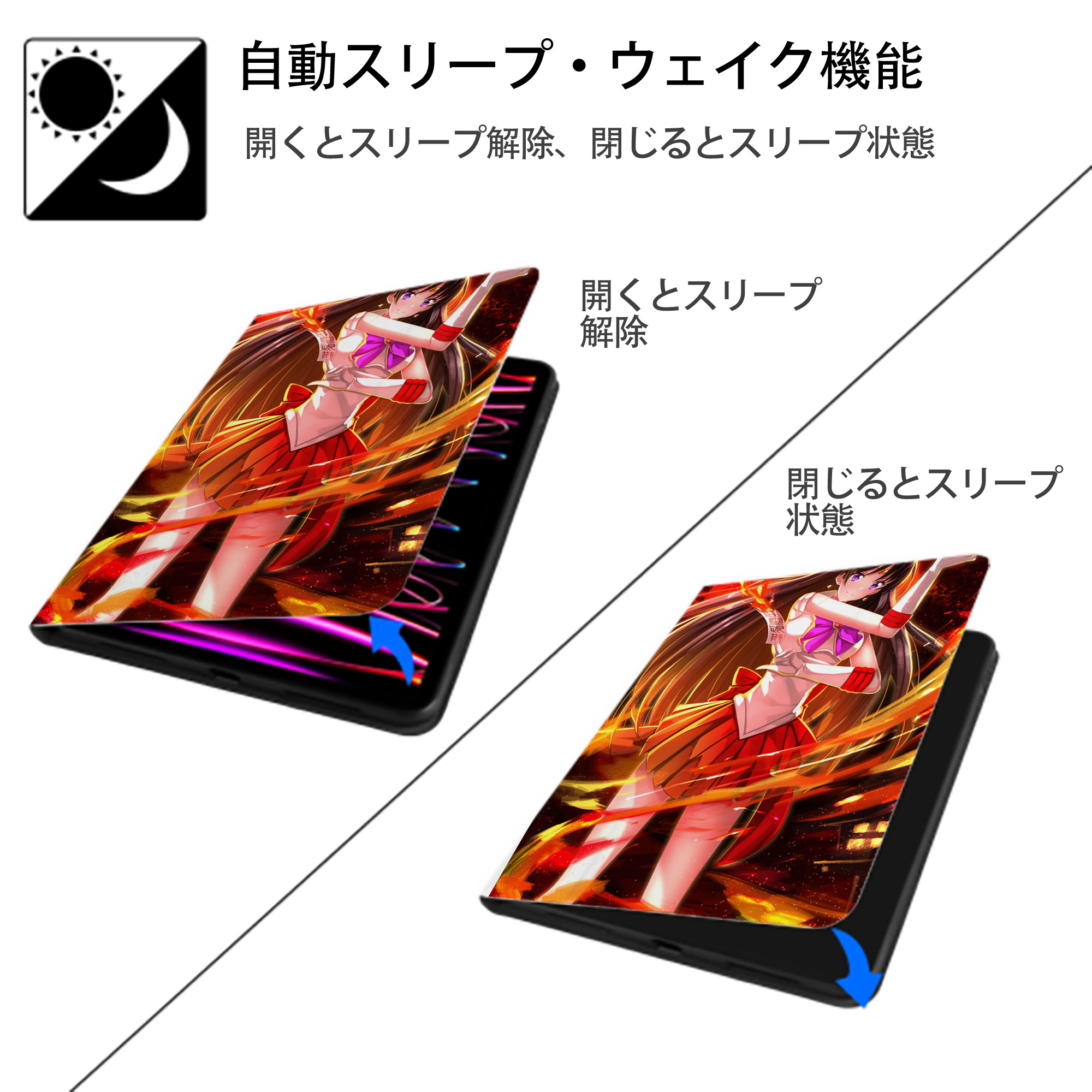 美少女戦士セーラームーン Sailor Moon IPad ケース ペン収納付き 三つ折りスタンド PUレザー×シリコン 対応機種9.5/10.5/10.9インチ