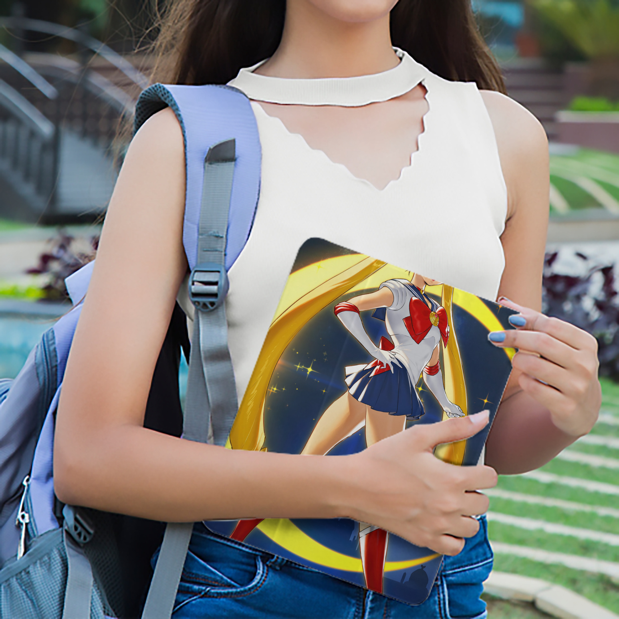 美少女戦士セーラームーン Sailor Moon IPad ケース ペン収納付き 三つ折りスタンド PUレザー×シリコン 対応機種9.5/10.5/10.9インチ