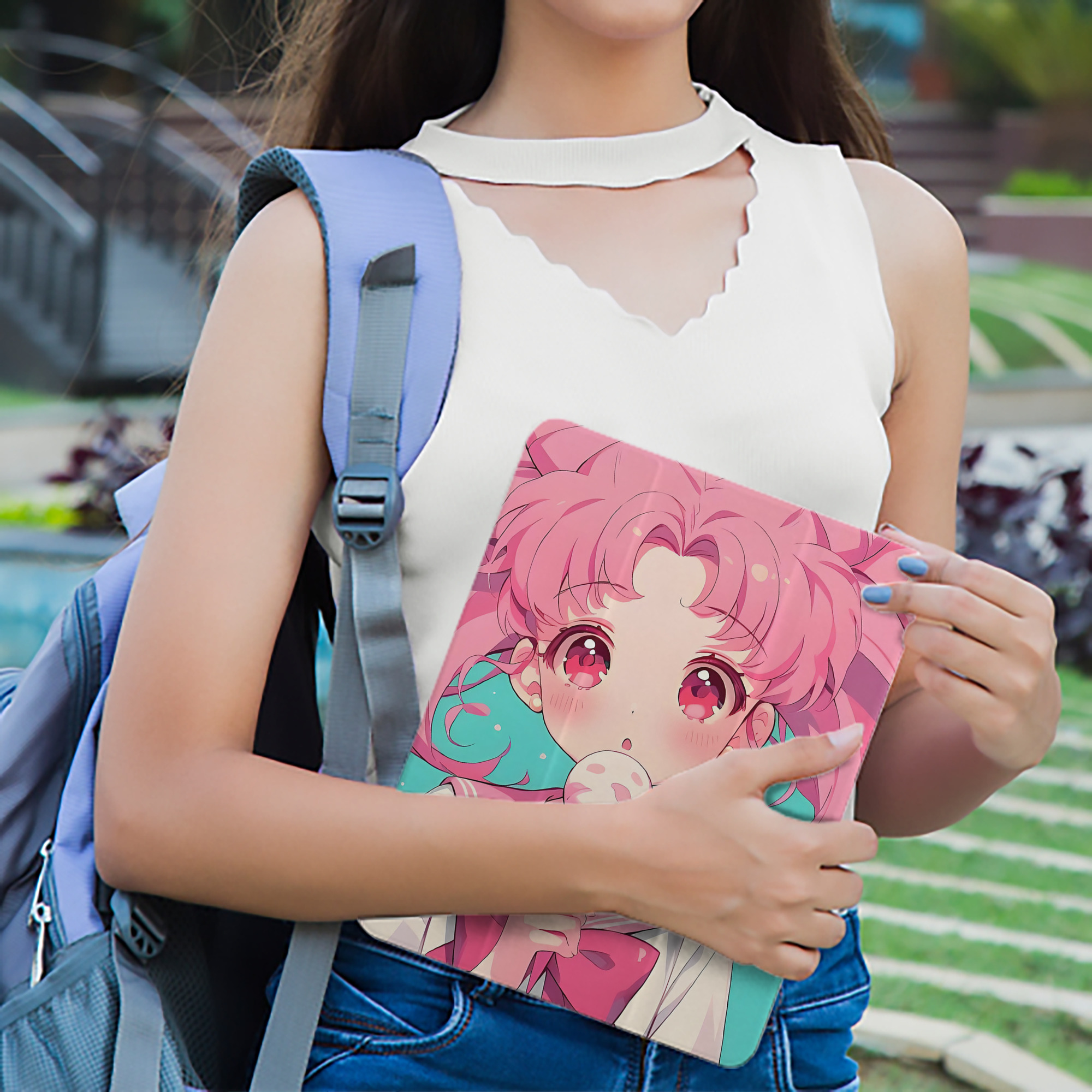 美少女戦士セーラームーン Sailor Moon IPad ケース ペン収納付き 三つ折りスタンド PUレザー×シリコン 対応機種9.5/10.5/10.9インチ