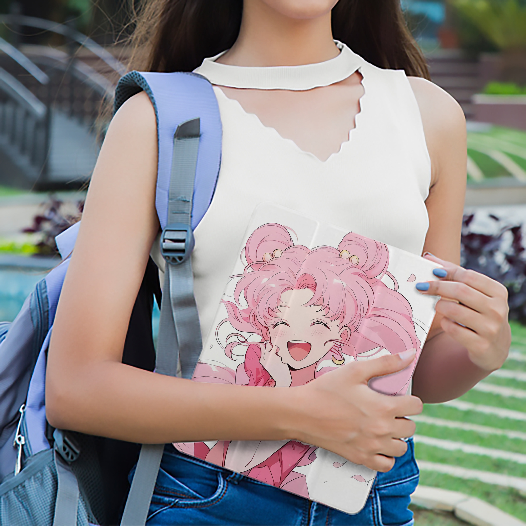 美少女戦士セーラームーン Sailor Moon IPad ケース ペン収納付き 三つ折りスタンド PUレザー×シリコン 対応機種9.5/10.5/10.9インチ