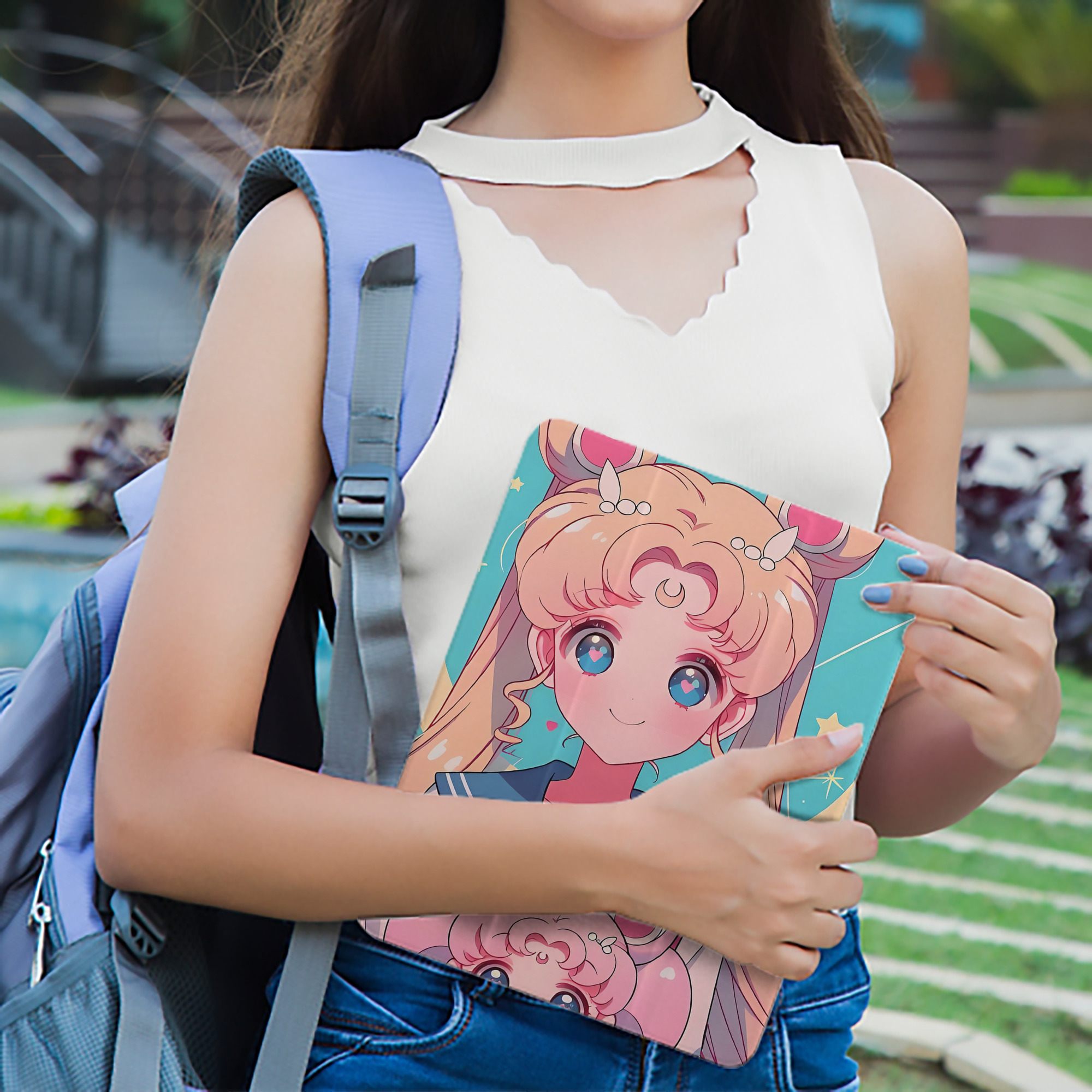 美少女戦士セーラームーン Sailor Moon IPad ケース ペン収納付き 三つ折りスタンド PUレザー×シリコン 対応機種9.5/10.5/10.9インチ