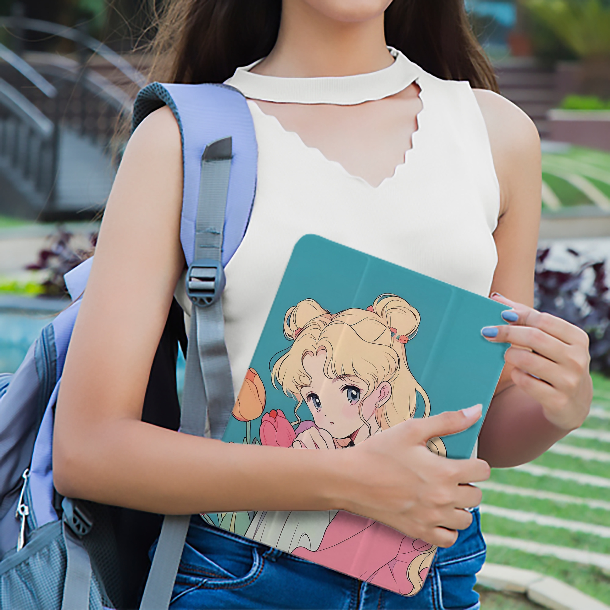 美少女戦士セーラームーン Sailor Moon IPad ケース ペン収納付き 三つ折りスタンド PUレザー×シリコン 対応機種9.5/10.5/10.9インチ