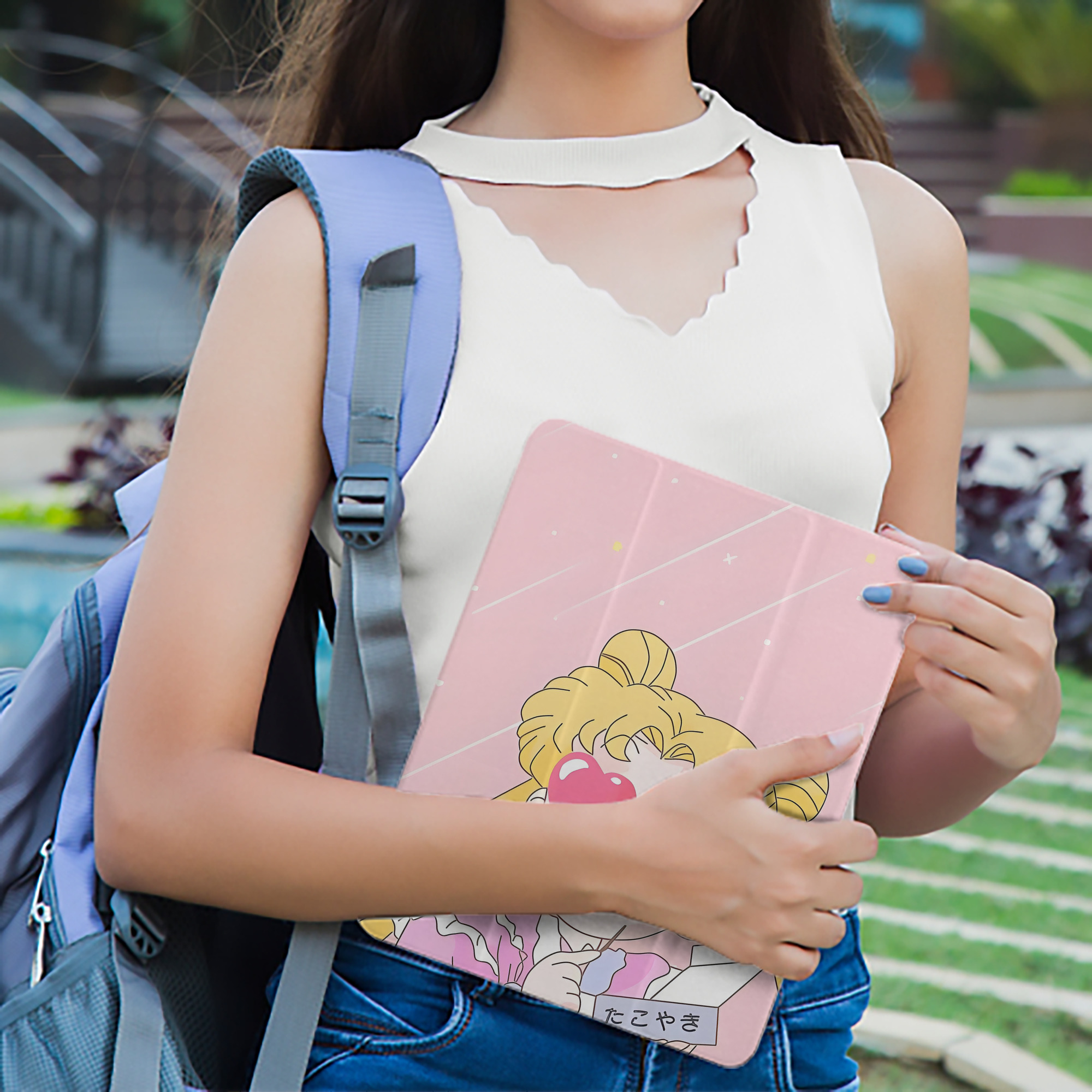 美少女戦士セーラームーン Sailor Moon IPad ケース ペン収納付き 三つ折りスタンド PUレザー×シリコン 対応機種9.5/10.5/10.9インチ