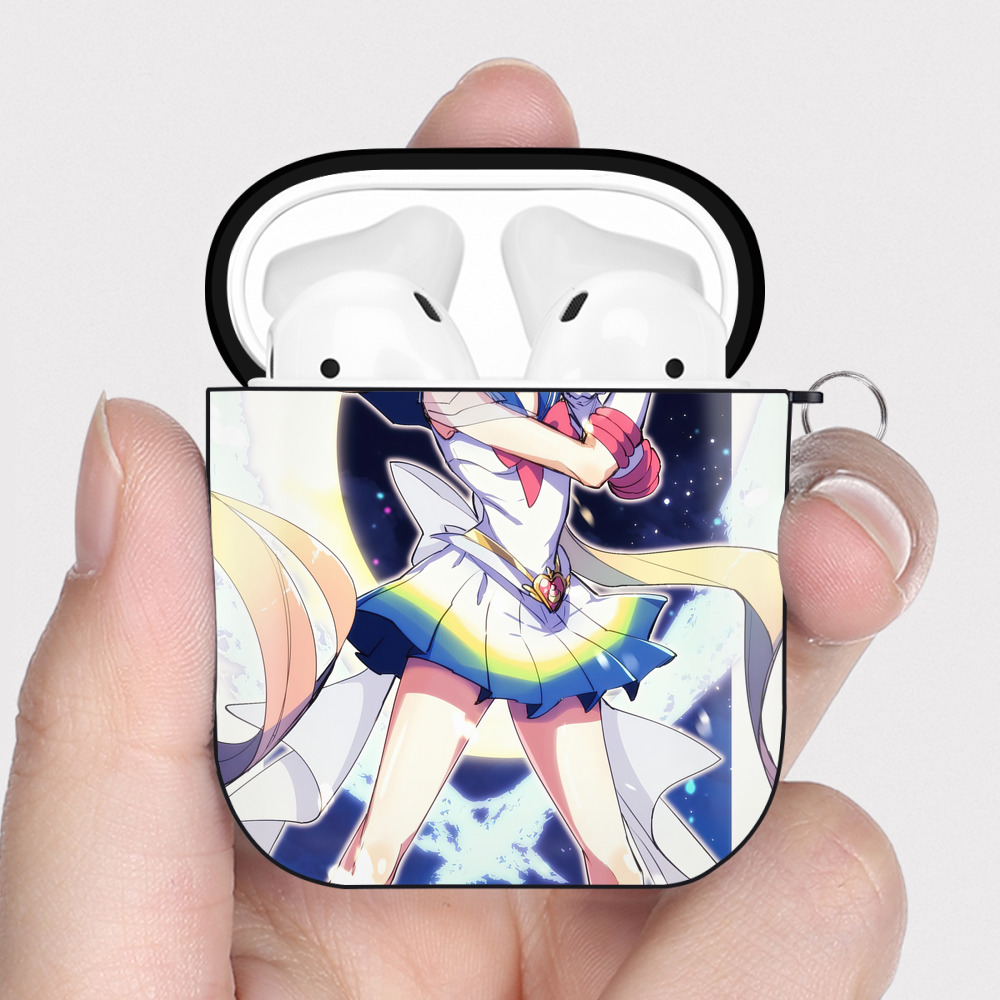 （画像用） 美少女戦士セーラームーン Sailor Moon AirPods 第2世代保護ケース ハードシェル ブラック 耐衝撃・防指紋・カラビナ付き