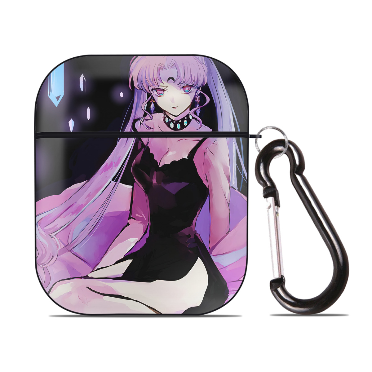 （画像用） 美少女戦士セーラームーン Sailor Moon AirPods 第2世代保護ケース ハードシェル ブラック 耐衝撃・防指紋・カラビナ付き
